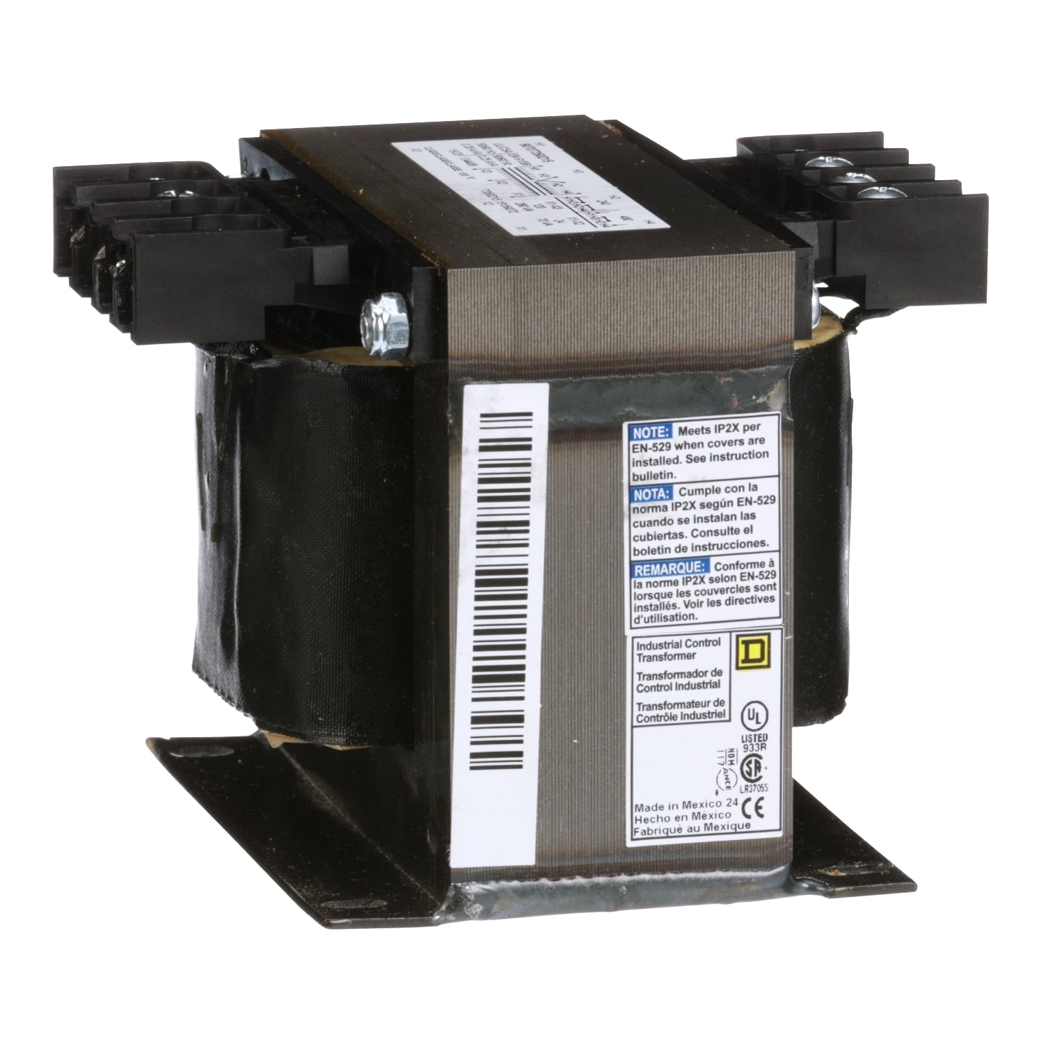 Transformer, Type T, industrial control, 350VA, 1 phase, 240x480V primary, 25/120V secondary, 80C rise