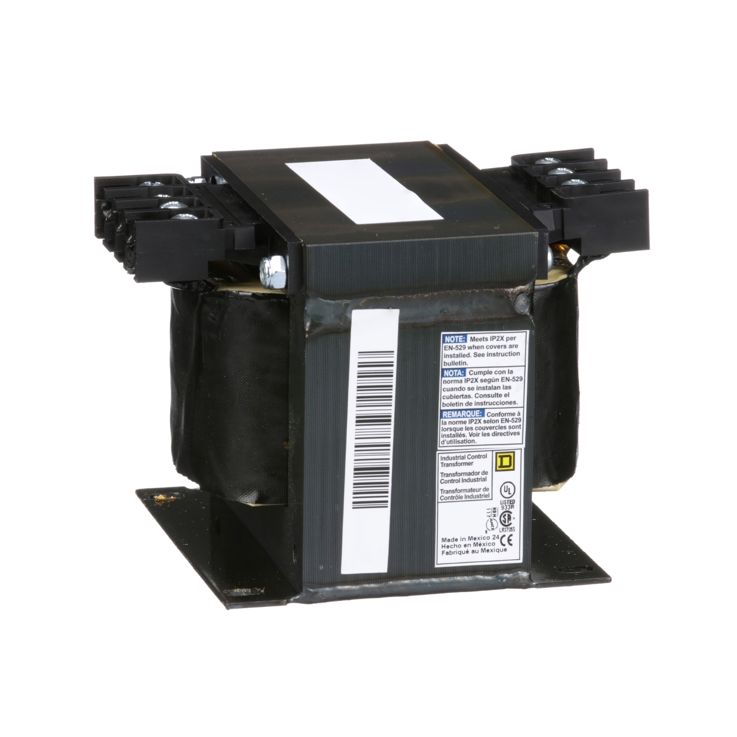 Transformer, Type T, industrial control, 350VA, 1 phase, 240/480/600V primary, 120V secondary, 80C rise