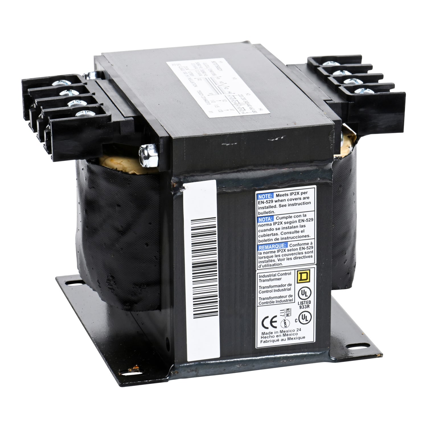 Transformer, Type T, industrial control, 500VA, 1 phase, 240x480V primary, 120V secondary, 115C rise