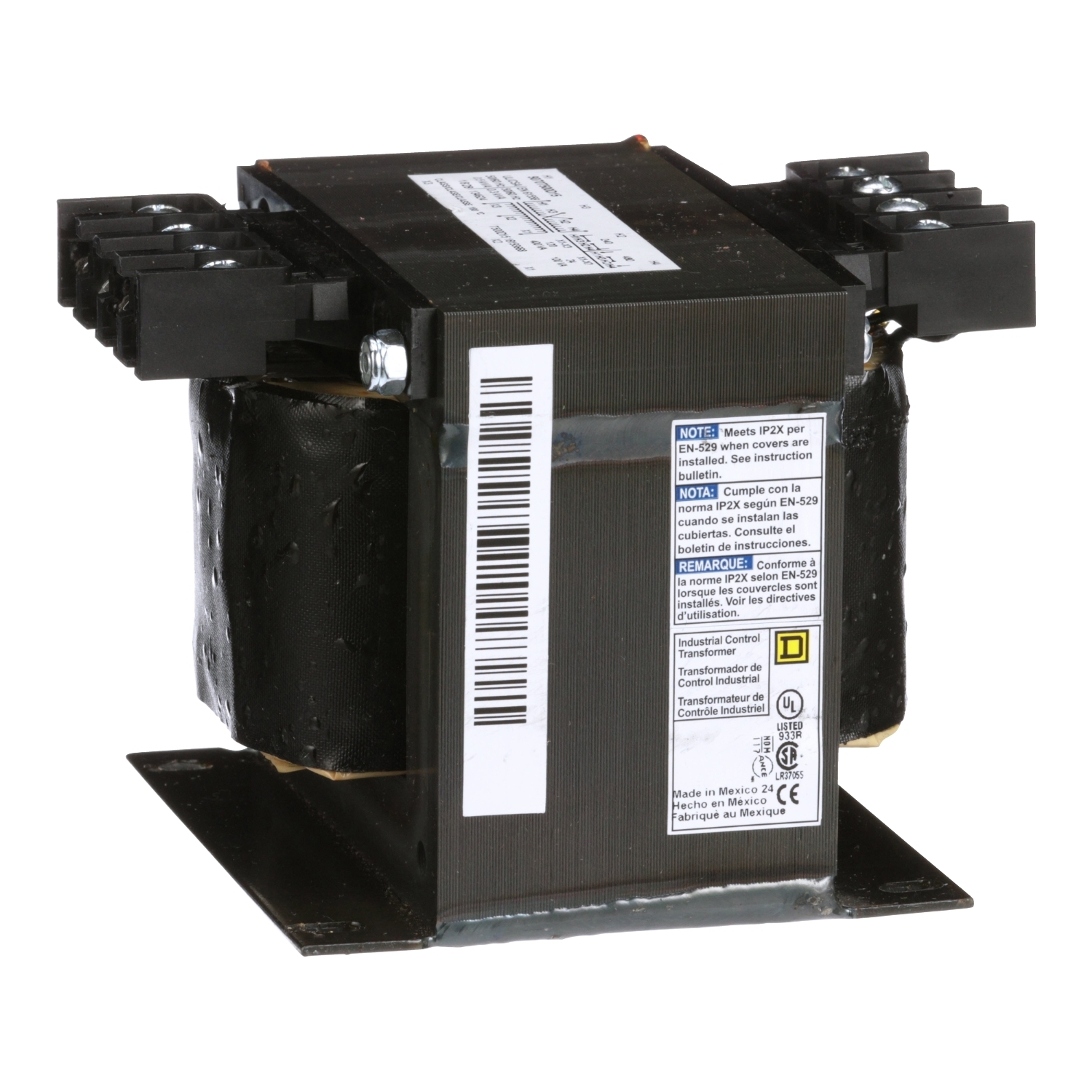 Transformer, Type T, industrial control, 500VA, 1 phase, 240x480V primary, 25/120V secondary, 115C rise