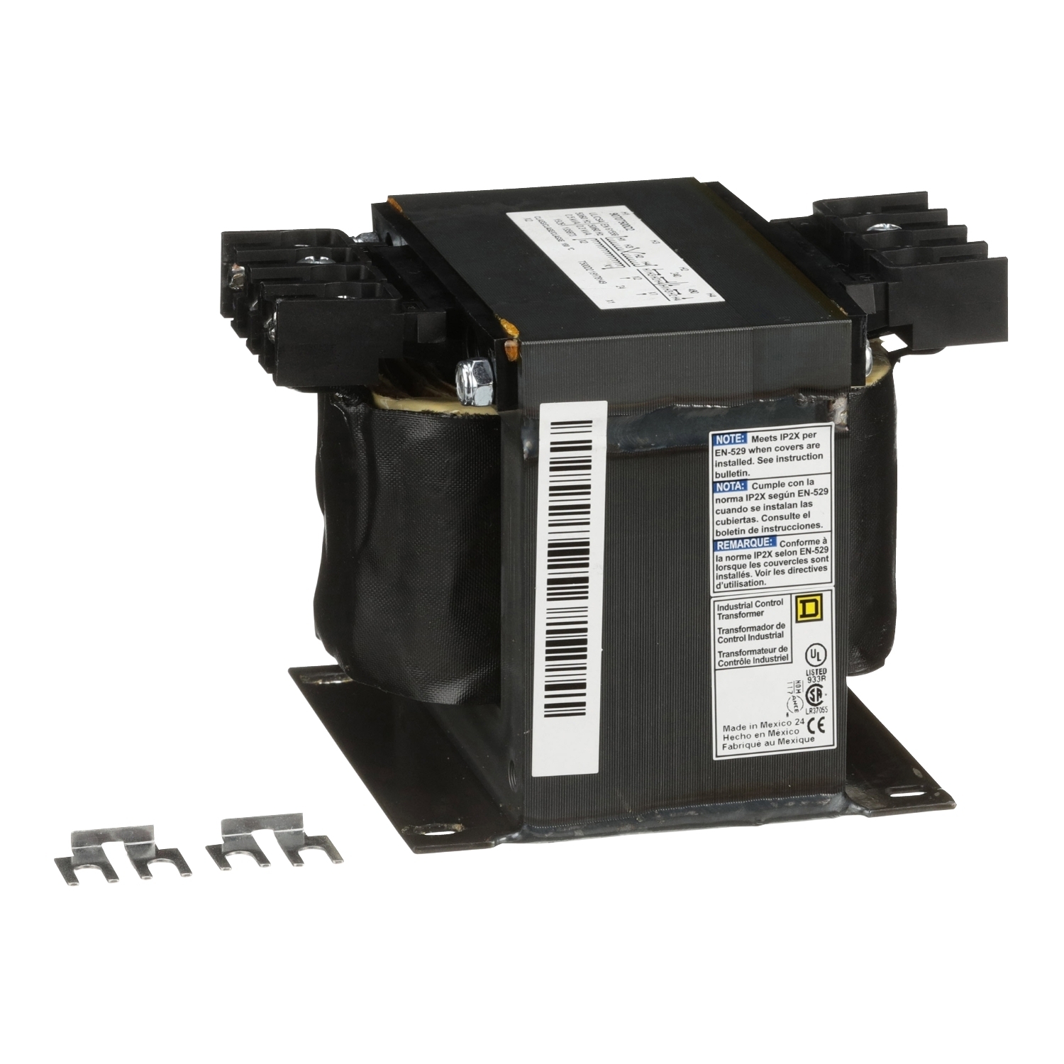 Transformer, Type T, industrial control, 500VA, 1 phase, 240x480V primary, 24V secondary, 115C rise