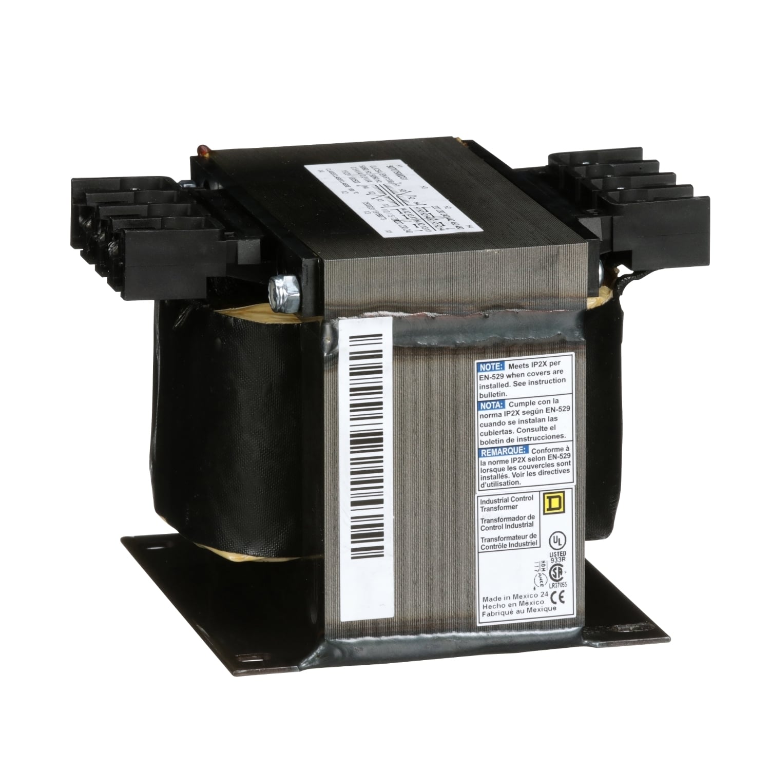 Transformer, Type T, industrial control, 500VA, 1 phase, 240x480V primary, 120/240V secondary, 115C rise