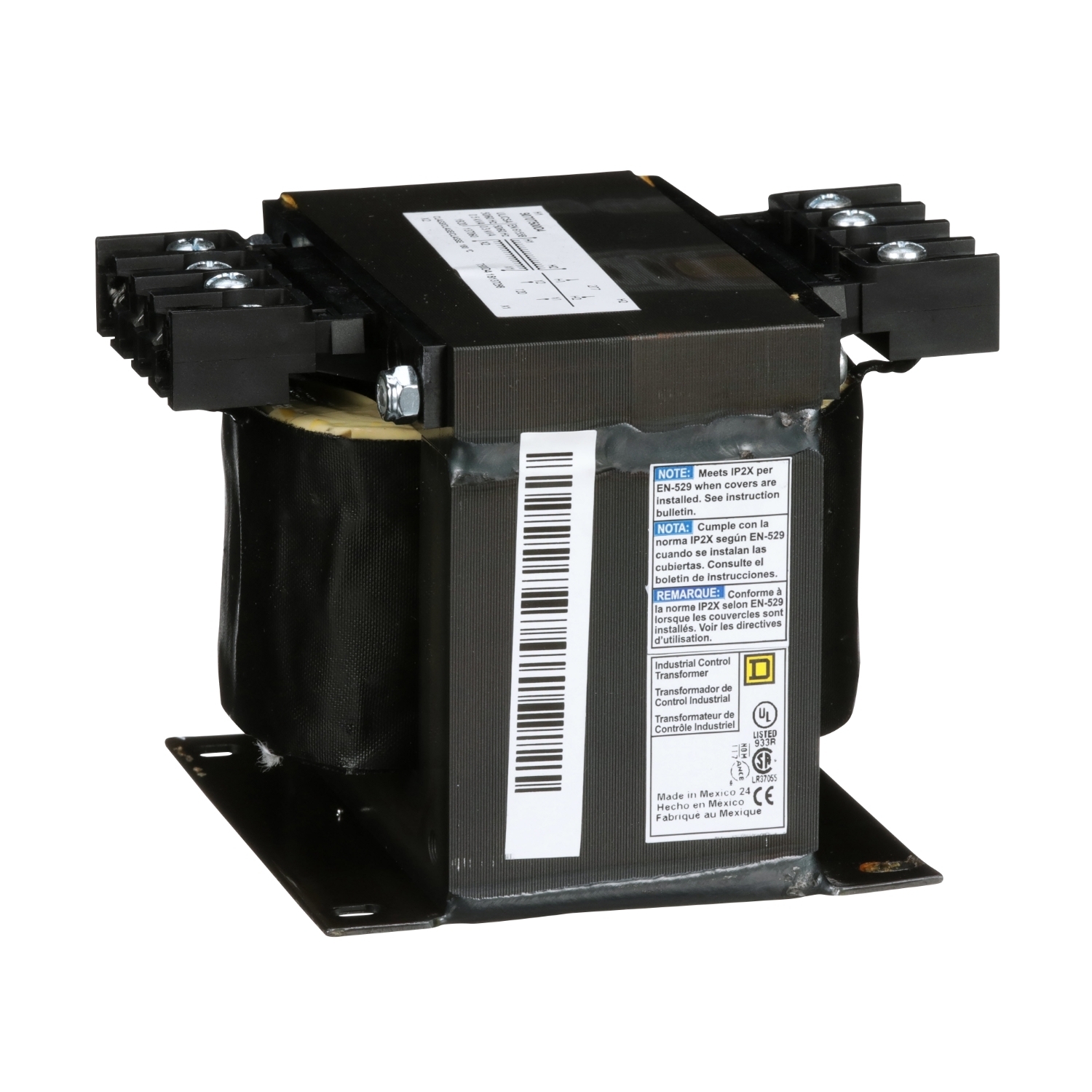 Transformer, Type T, industrial control, 500VA, 1 phase, 277V primary, 120V secondary, 115C rise