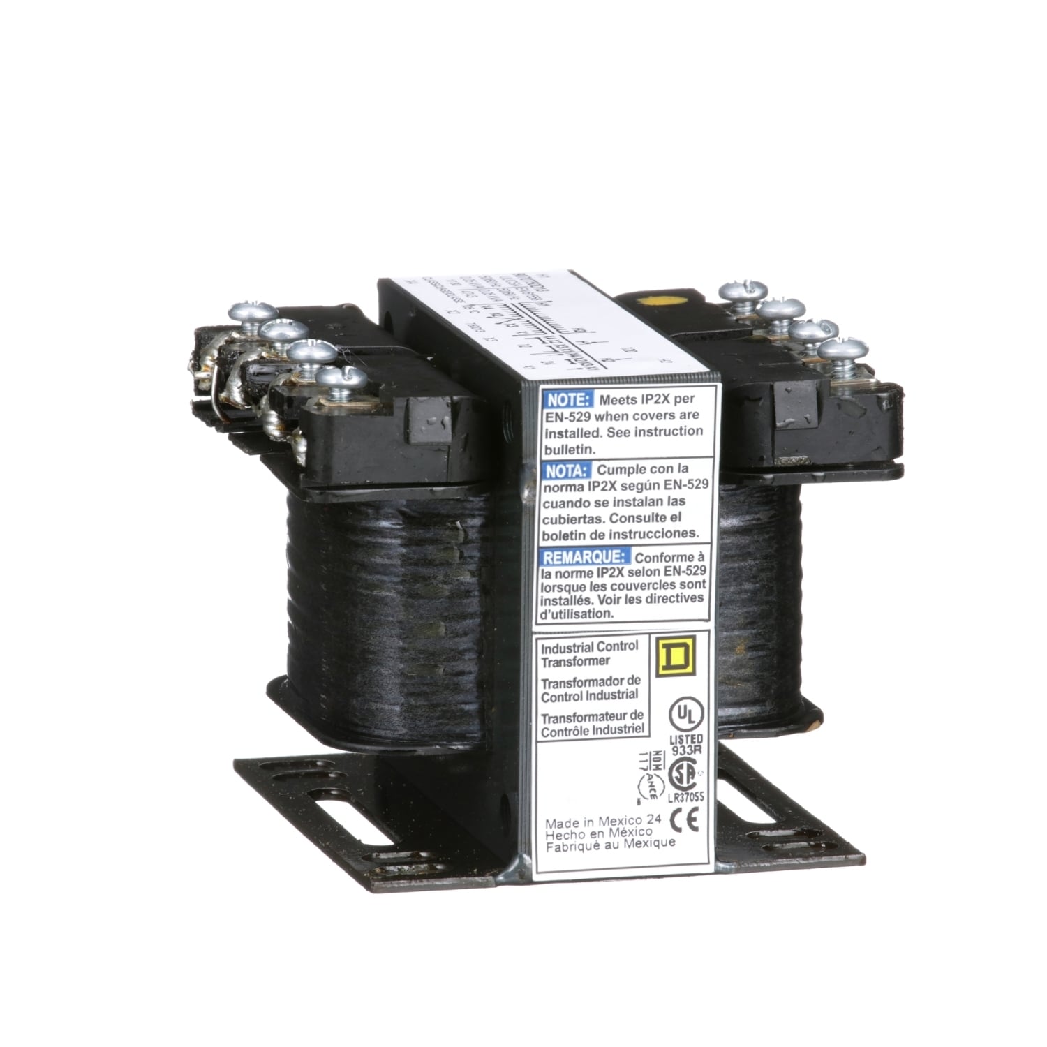 Transformer, Type T, industrial control, 50VA, 1 phase, 120V primary, 12/24V secondary, 55C rise