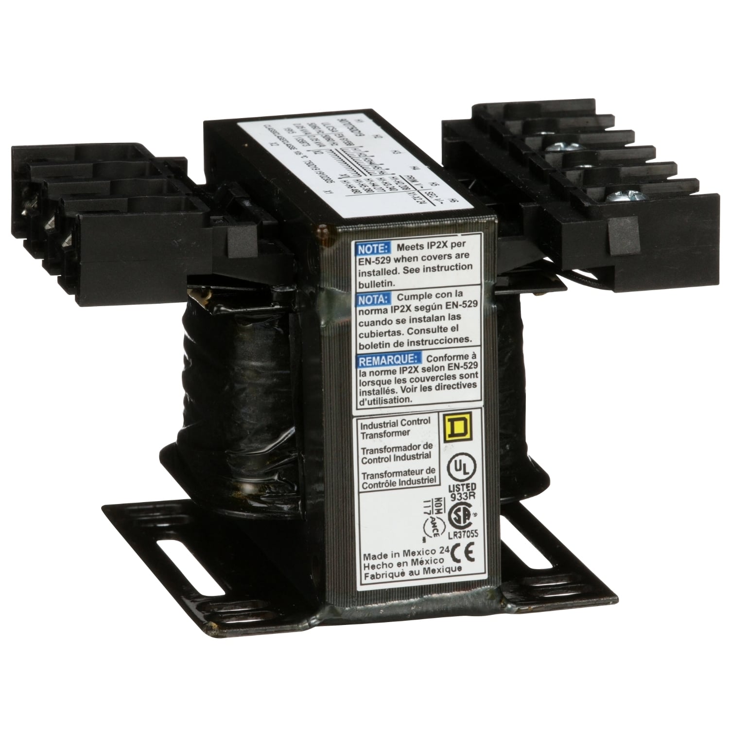 Transformer, Type T, industrial control, 50VA, 1 phase, 208/240/277/380/480V primary, 24V secondary, 55C rise