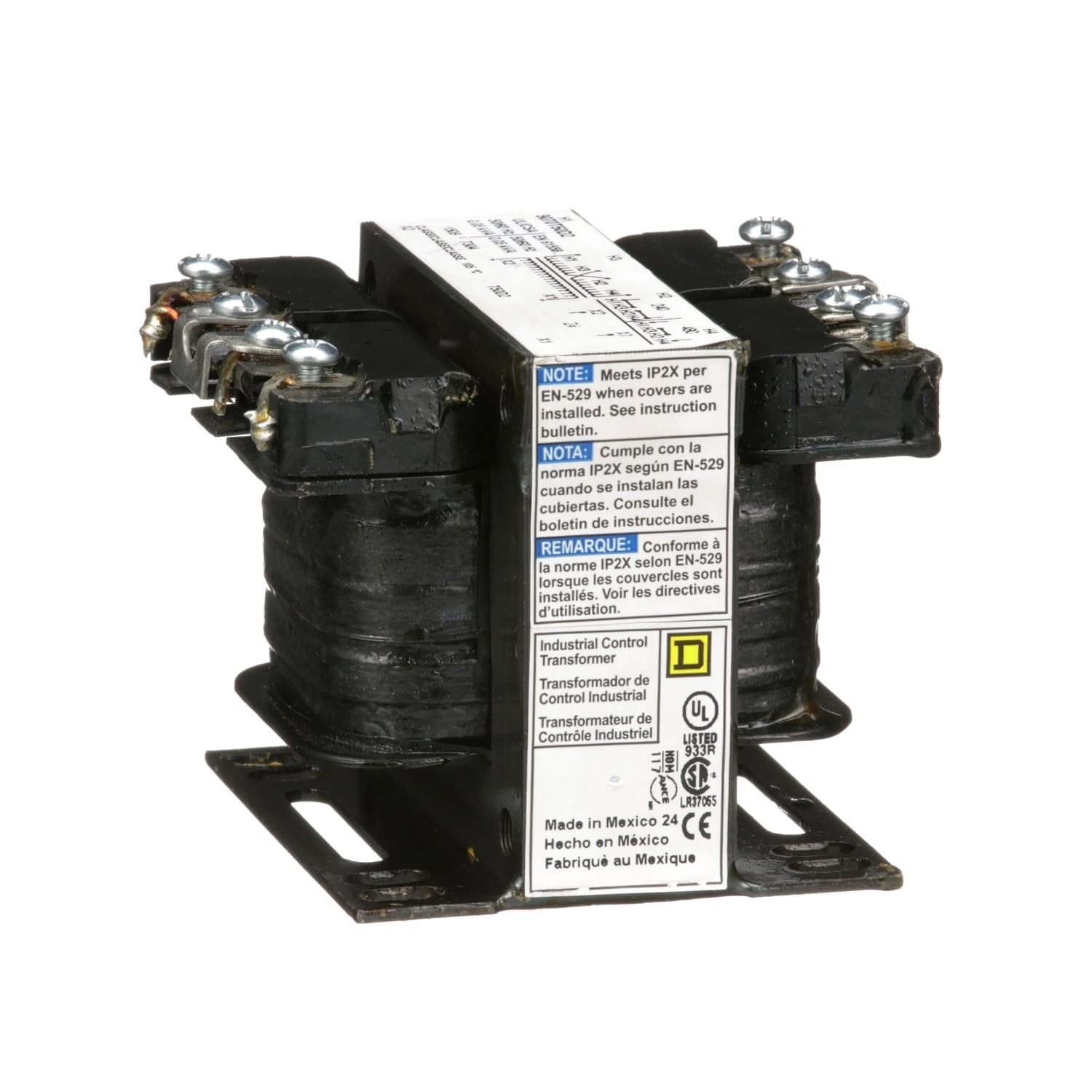 Transformer, Type T, industrial control, 50VA, 1 phase, 240x480V primary, 24V secondary, 55C rise