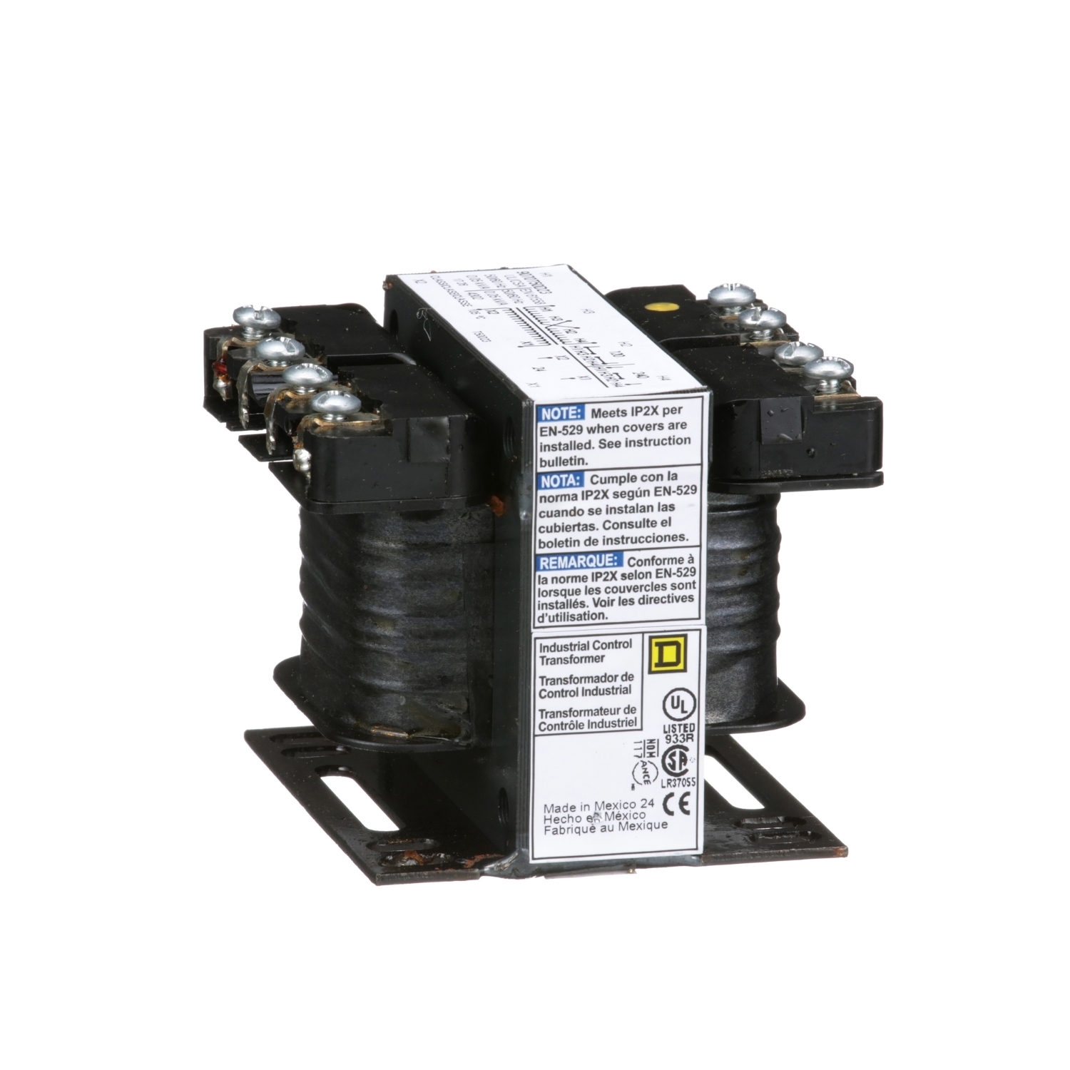 Transformer, Type T, industrial control, 50VA, 1 phase, 120x240V primary, 24V secondary, 55C rise