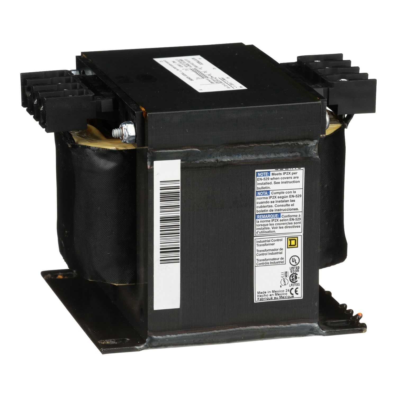 Transformer, Type T, industrial control, 750VA, 1 phase, 208/230/460V primary, 115V secondary, 115C rise