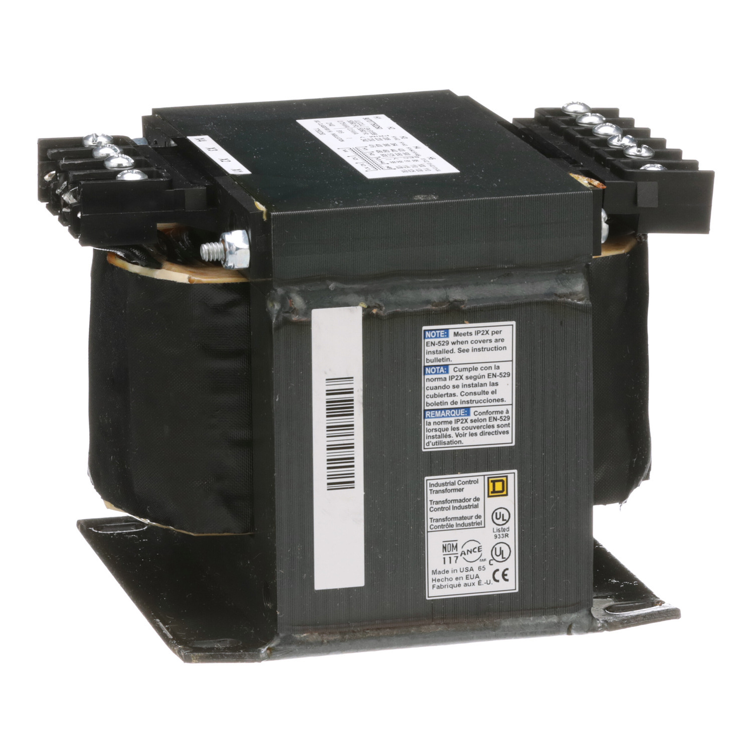 Transformer, Type T, industrial control, 750VA, 1 phase, 240/416/480/600V primary, 99/120/130V secondary, 115C rise