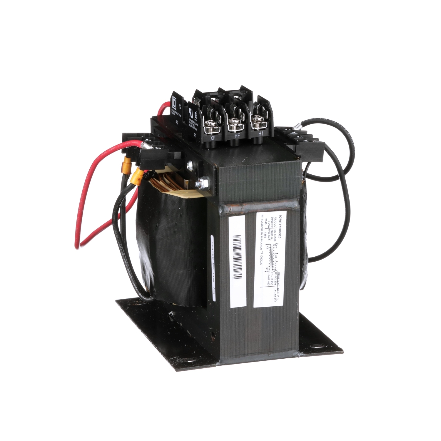 Industrial control transformer, Type TF, 1 phase, 1000VA, 208/230/460V primary, 115V secondary, 50/60Hz