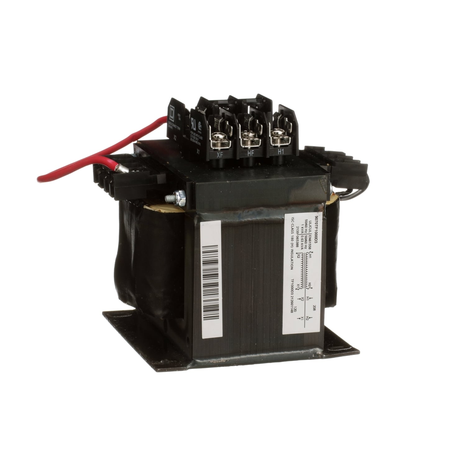 Industrial control transformer, Type TF, 1 phase, 1000VA, 208V primary, 120V secondary, 50/60Hz