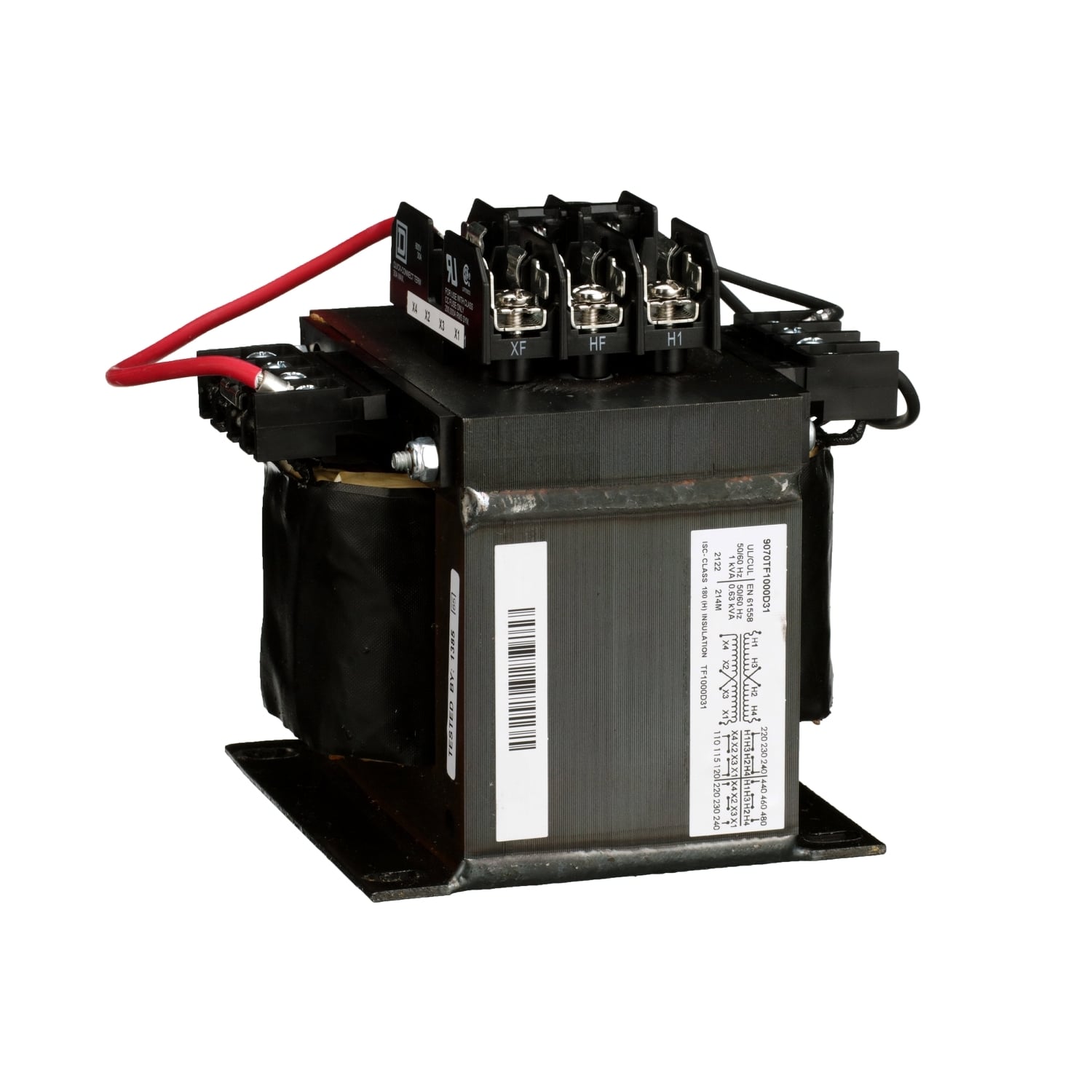 Transformer, Type TF, industrial control, 1 phase, 1000VA, 240x480V primary, 120/240V secondary, 50/60Hz