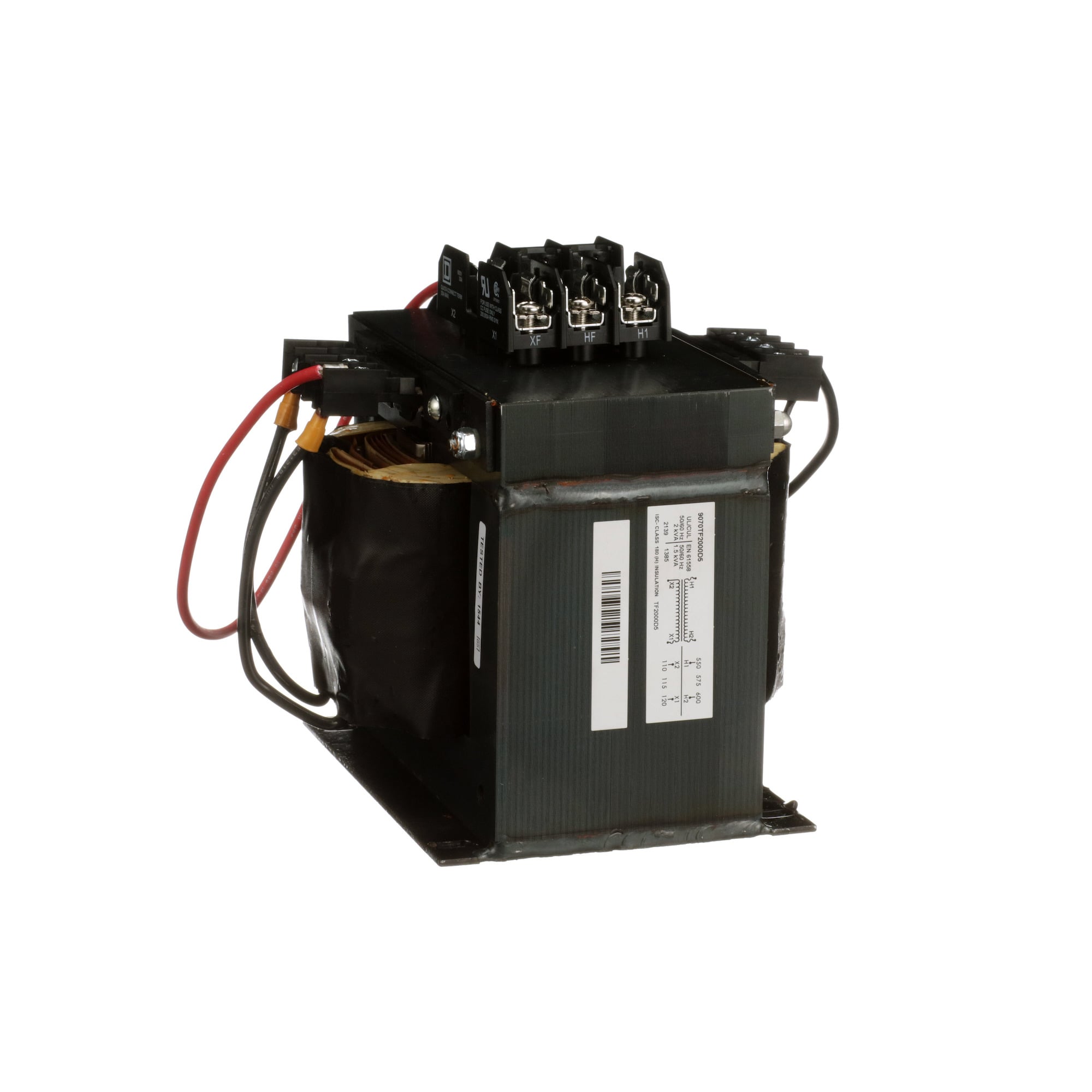 Industrial control transformer, Type TF, 1 phase, 2000VA, 600V primary, 120V secondary, 50/60Hz