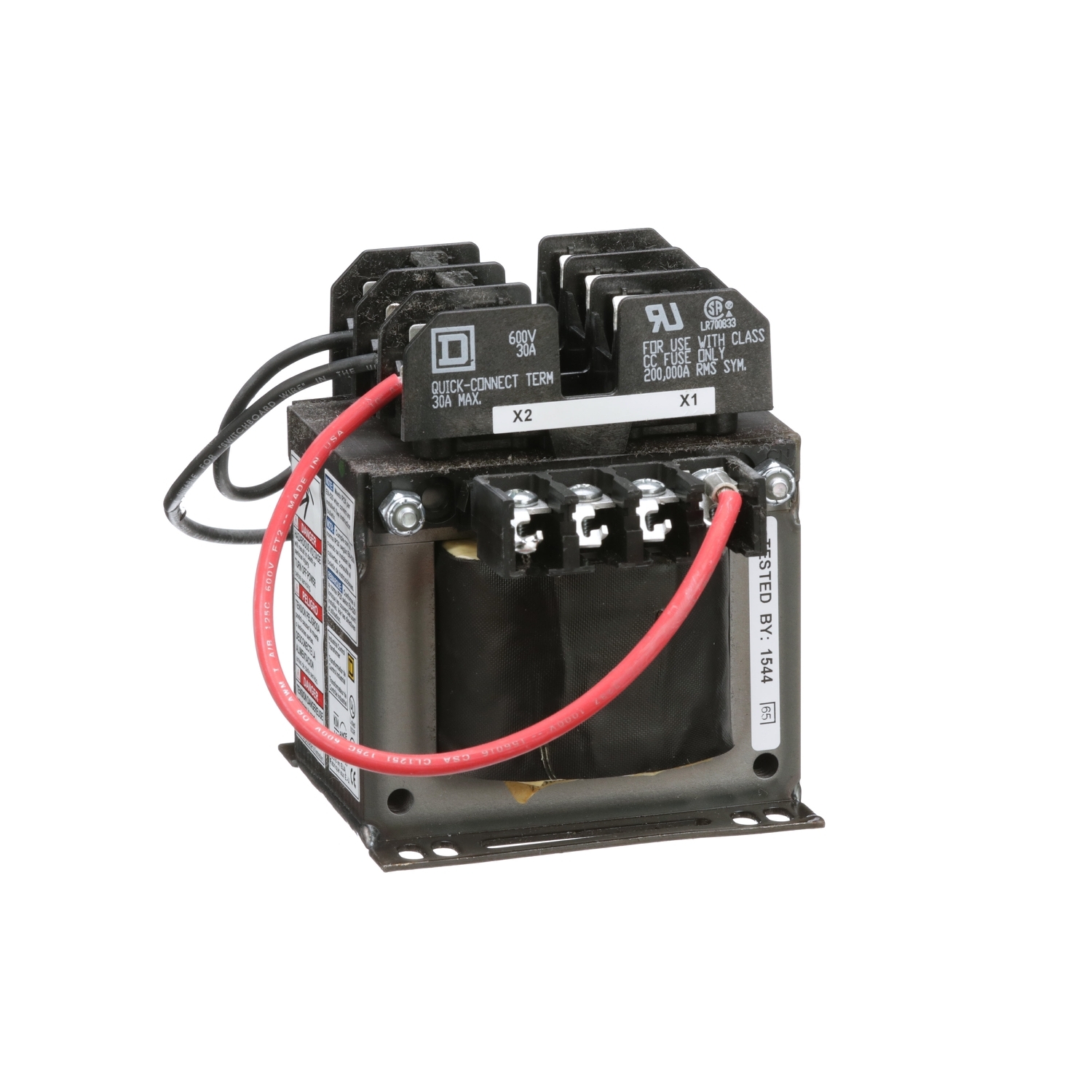 Industrial control transformer, Type TF, 1 phase, 250VA, 208V primary, 120V secondary, 50/60Hz