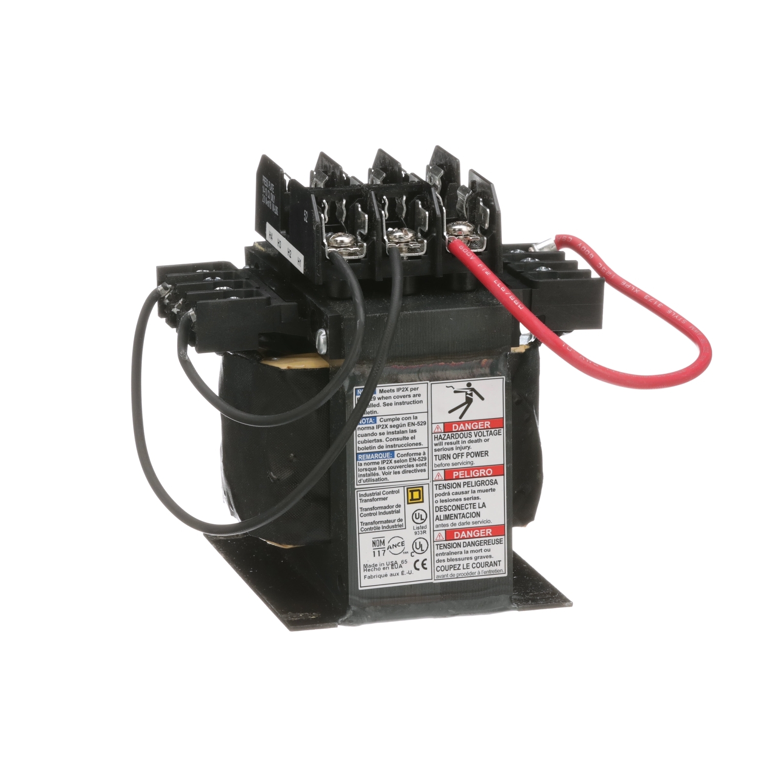 Industrial control transformer, Type TF, 1 phase, 300VA, 208/230/460V primary, 115V secondary, 50/60Hz