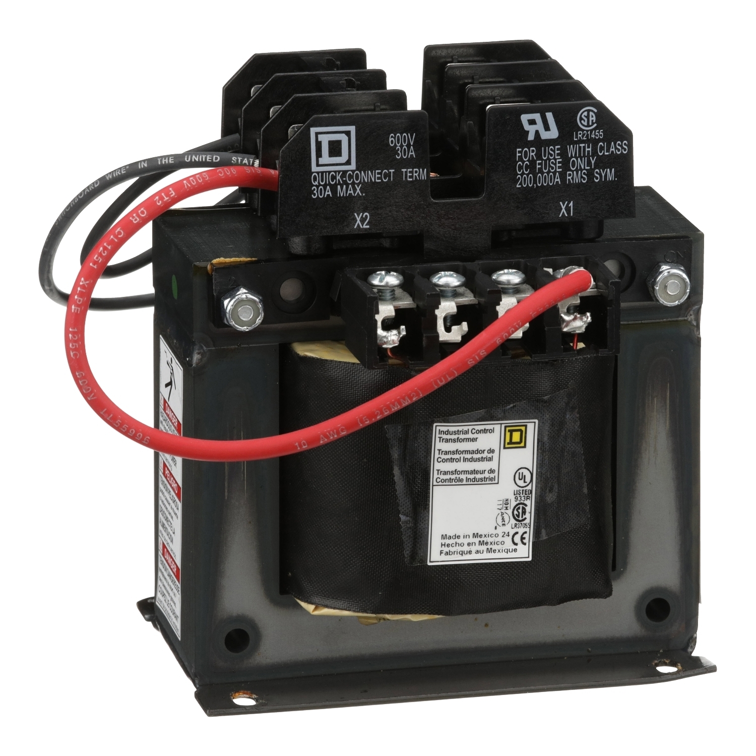 Industrial control transformer, Type TF, 1 phase, 300VA, 208V primary, 120V secondary, 50/60Hz