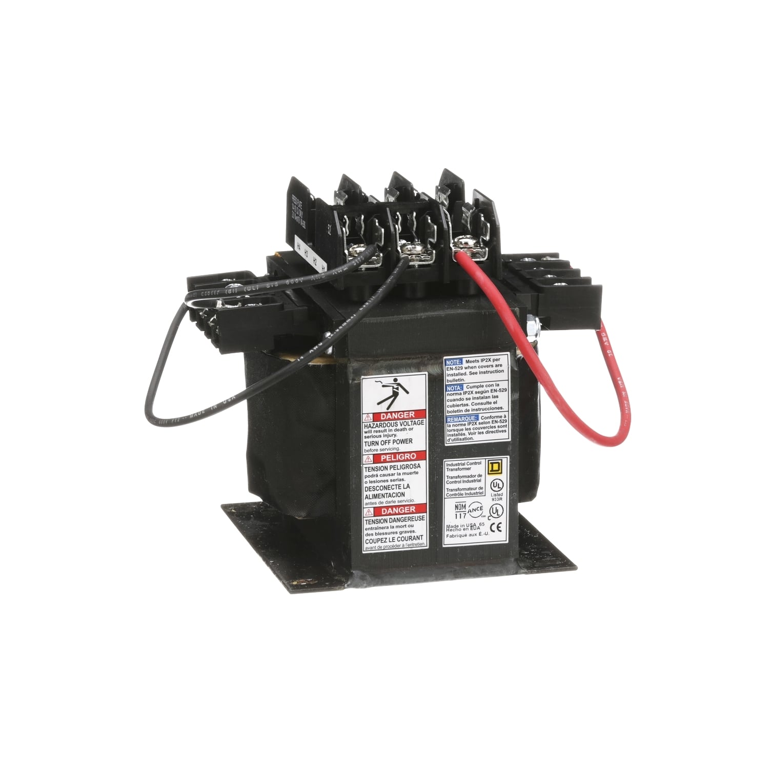Industrial control transformer, Type TF, 1 phase, 350VA, 208/230/460V primary, 115V secondary, 50/60Hz