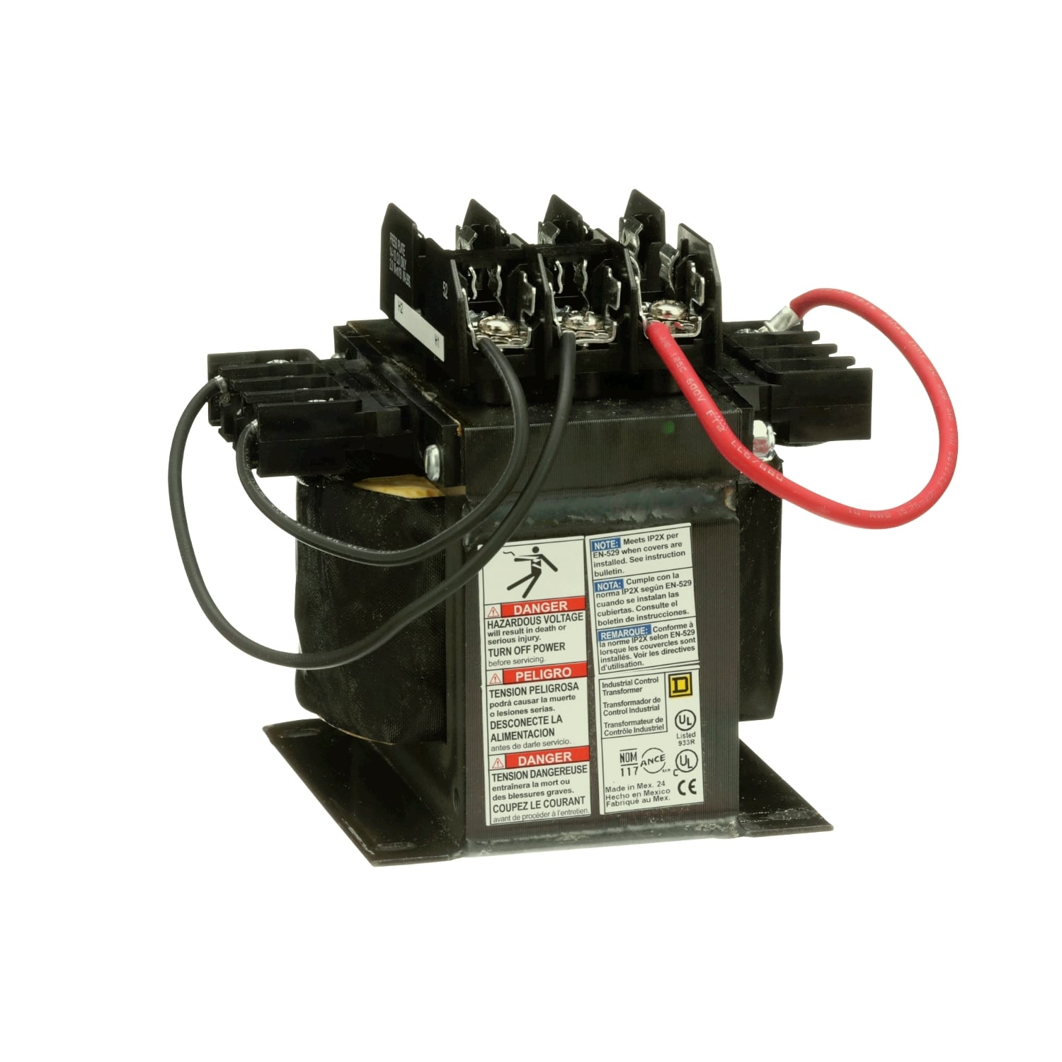 Transformer, Type TF, industrial control, 500VA, 1 phase, 277V primary, 120V secondary, 115C rise