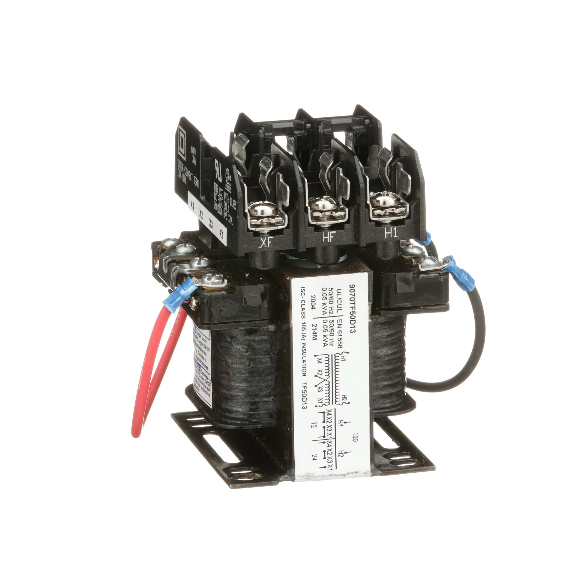 Industrial control transformer, Type TF, 1 phase, 50VA, 120V primary, 12/24V secondary, 50/60Hz