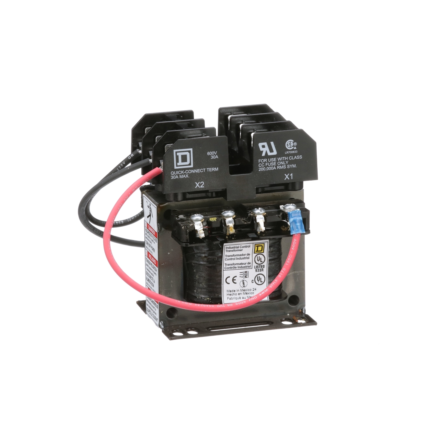 Industrial control transformer, Type TF, 1 phase, 50VA, 600V primary, 120V secondary, 50/60Hz
