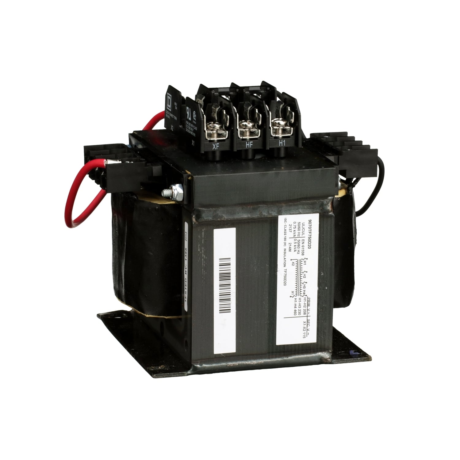 Transformer, Type TF, industrial control 1 phase, 750VA, 208/230/460V primary, 115V secondary, 50/60Hz