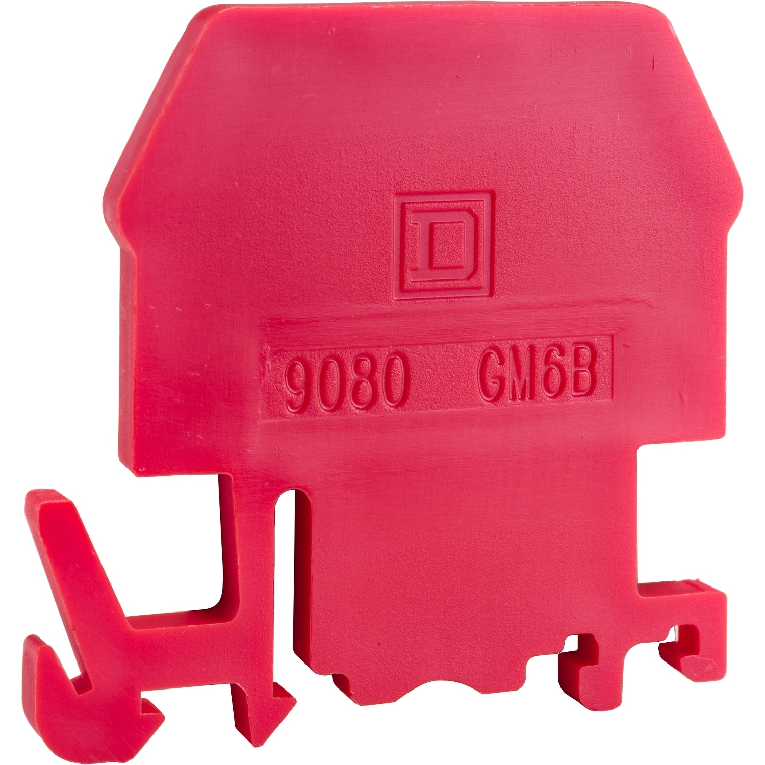 Terminal block, Linergy, end barrier, red color, for 9080GM6 or 9080GR6 terminal block