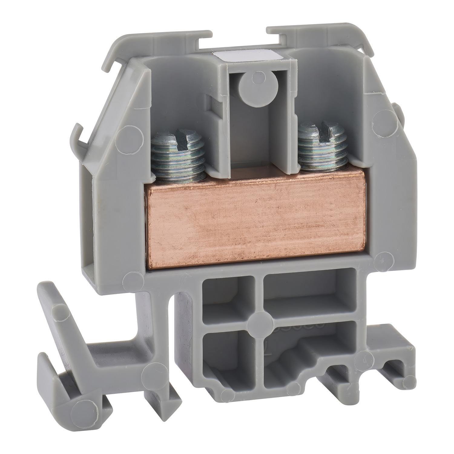 Terminal block, Linergy, box lug connector, grey colored block, 60A, 600V