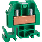 Terminal block, Linergy, box lug connector, green colored block, 60A, 600 V