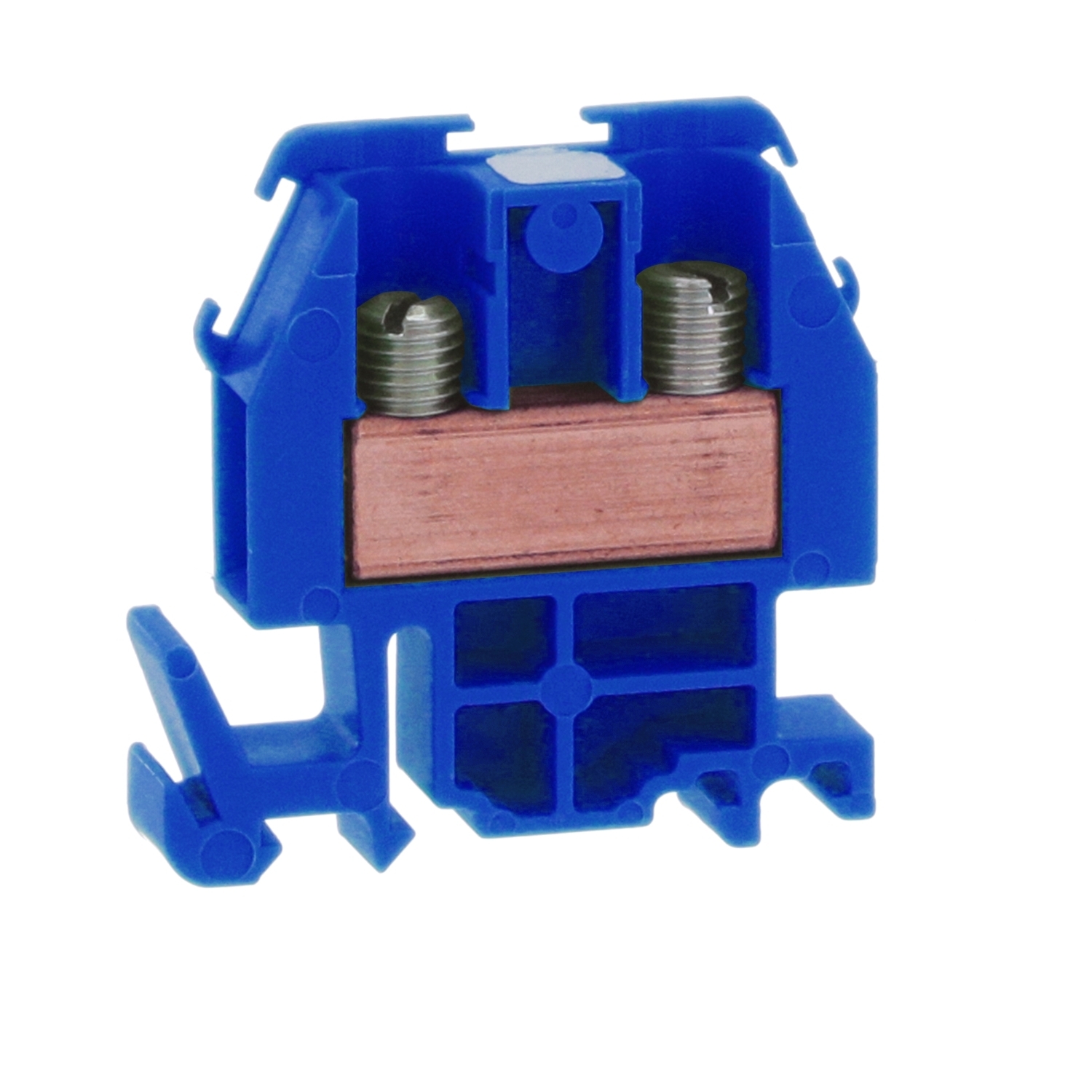 Terminal block, Linergy, box lug connector, blue colored block, 60A, 600V