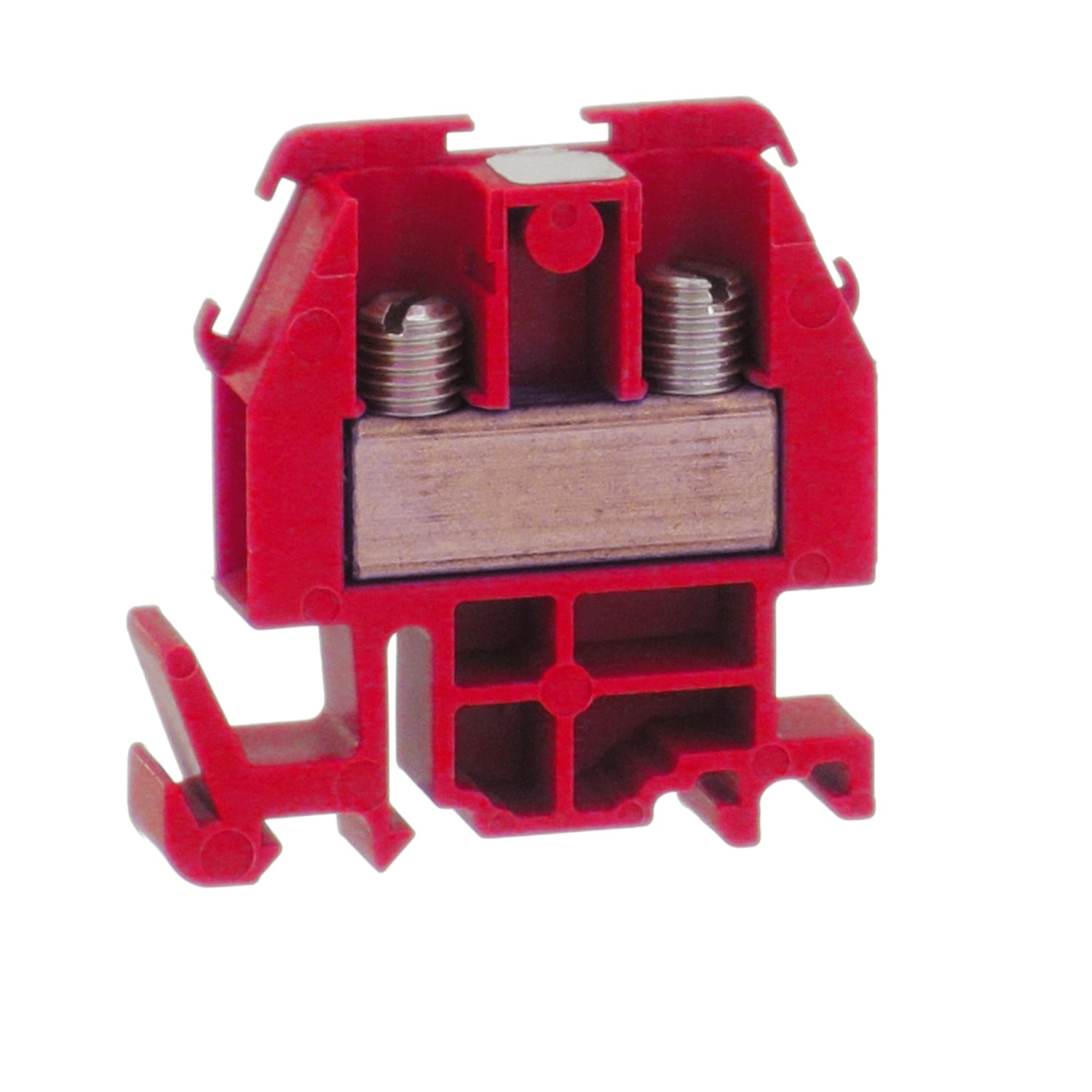 Terminal block, Linergy, box lug connector, red colored block, 60A, 600V
