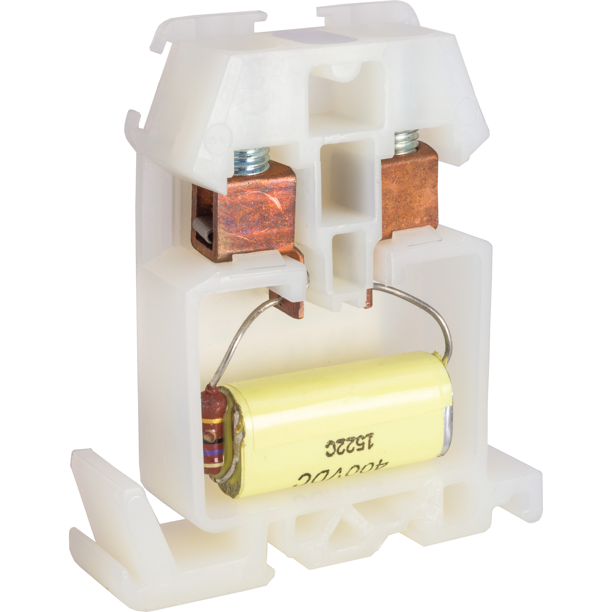 Terminal block, Linergy, transient voltage suppressor, natural colored block, 120 VAC