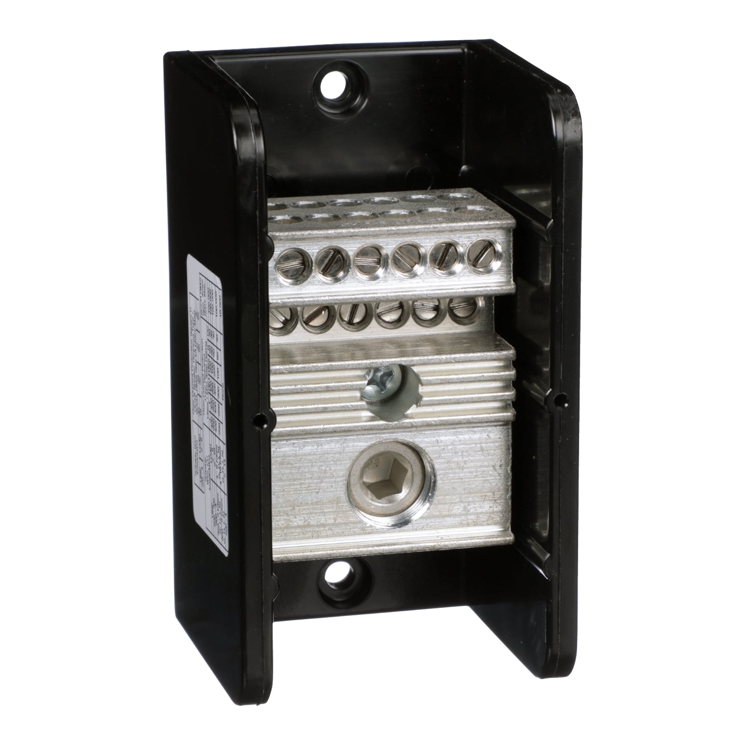 Power distribution block, Linergy, 1 pole, 1 line, 12 load, 380A Cu, 310A Al, 600V