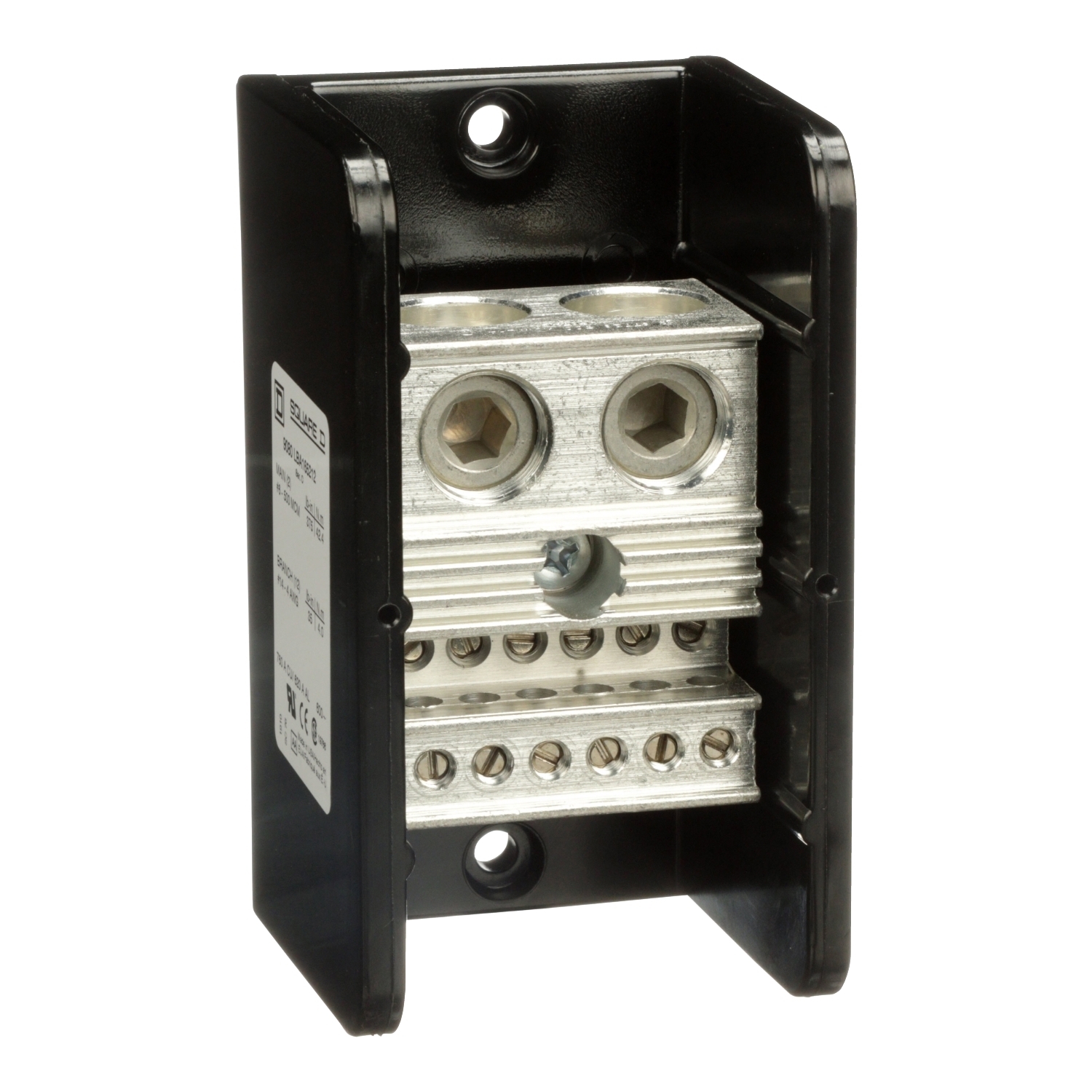 Power distribution block, Linergy, 1 pole, 2 line, 12 load, 760A Cu, 620A Al, 600V