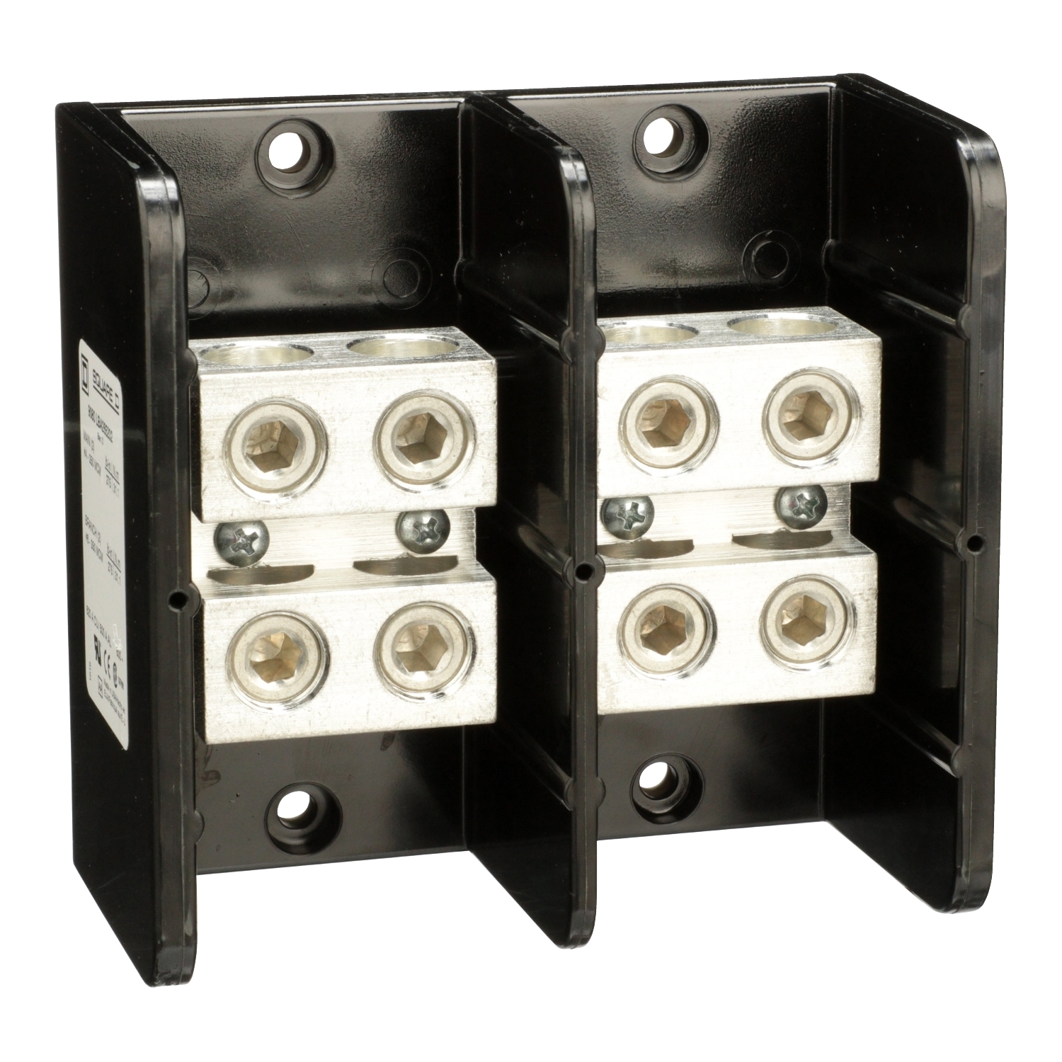Power distribution block, Linergy, 2 pole, 2 line, 2 load, 620A Cu, 500A Al, 600V