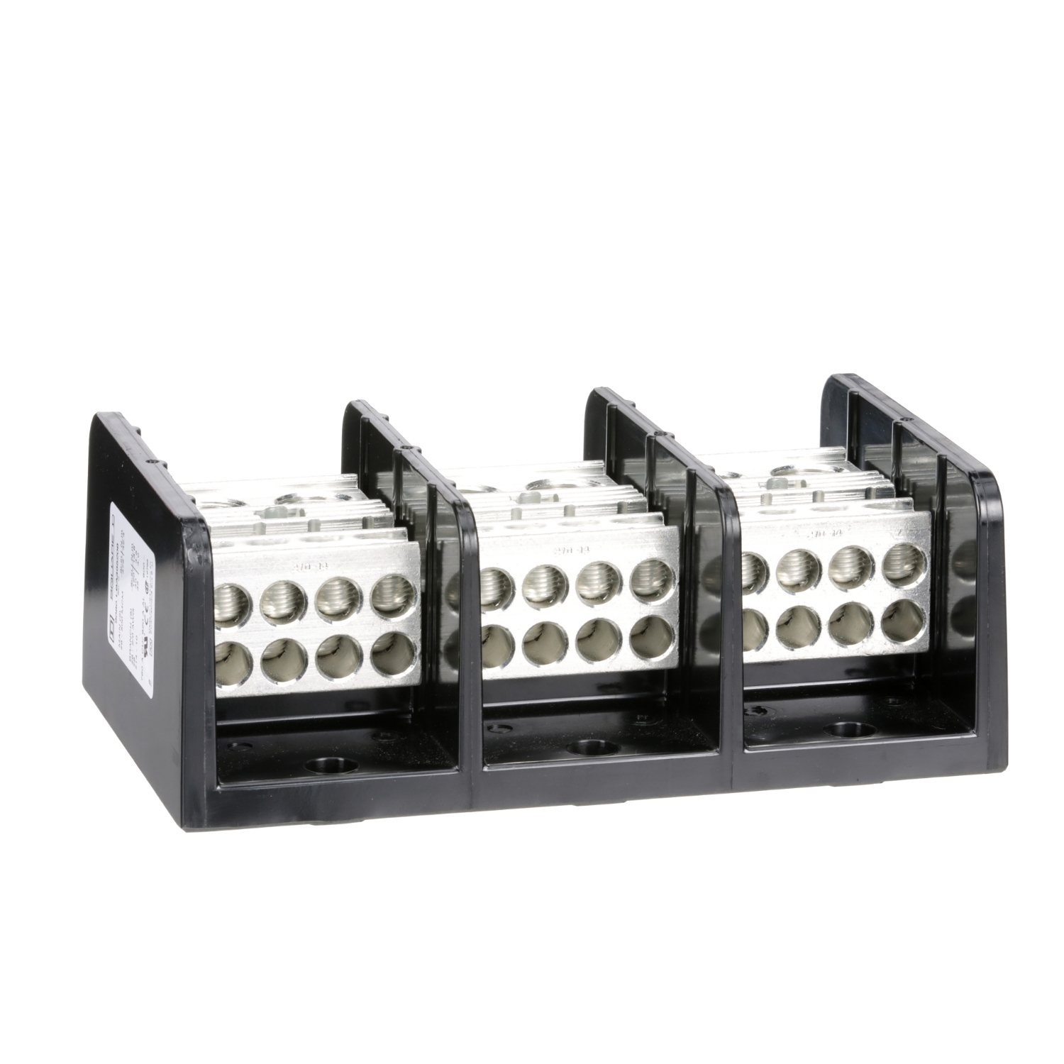 Power distribution block, Linergy, 3 pole, 2 line, 8 load, 760A Cu, 620A Al, 600V