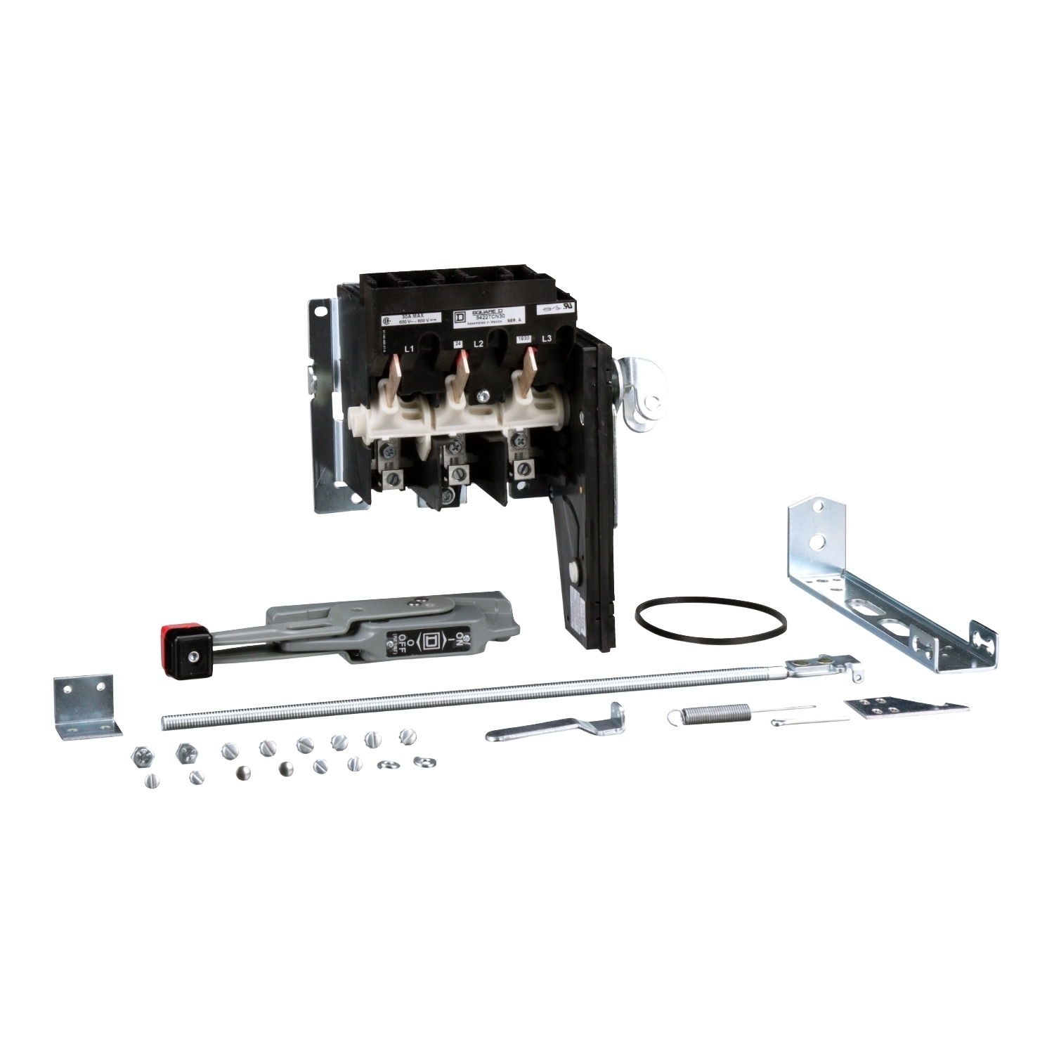Operating mechanism, flange mounted, variable depth, 30A, 600V, no fuse, switch mechanism, 6 inch handle, NEMA 4