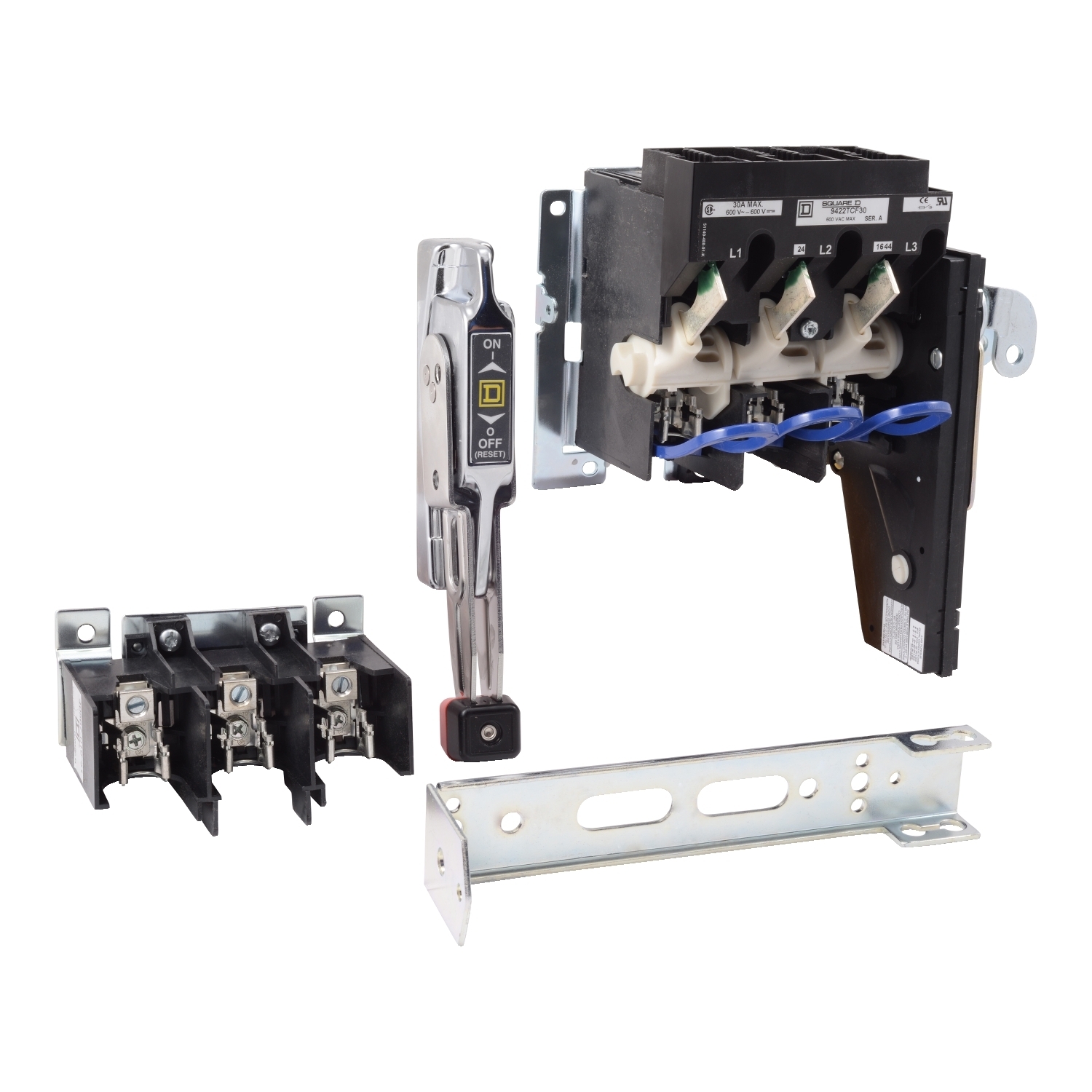 Operating mechanism, flange mounted, variable depth, 30A, 600V, no fuse, switch mechanism, 6 inch handle, NEMA 4X