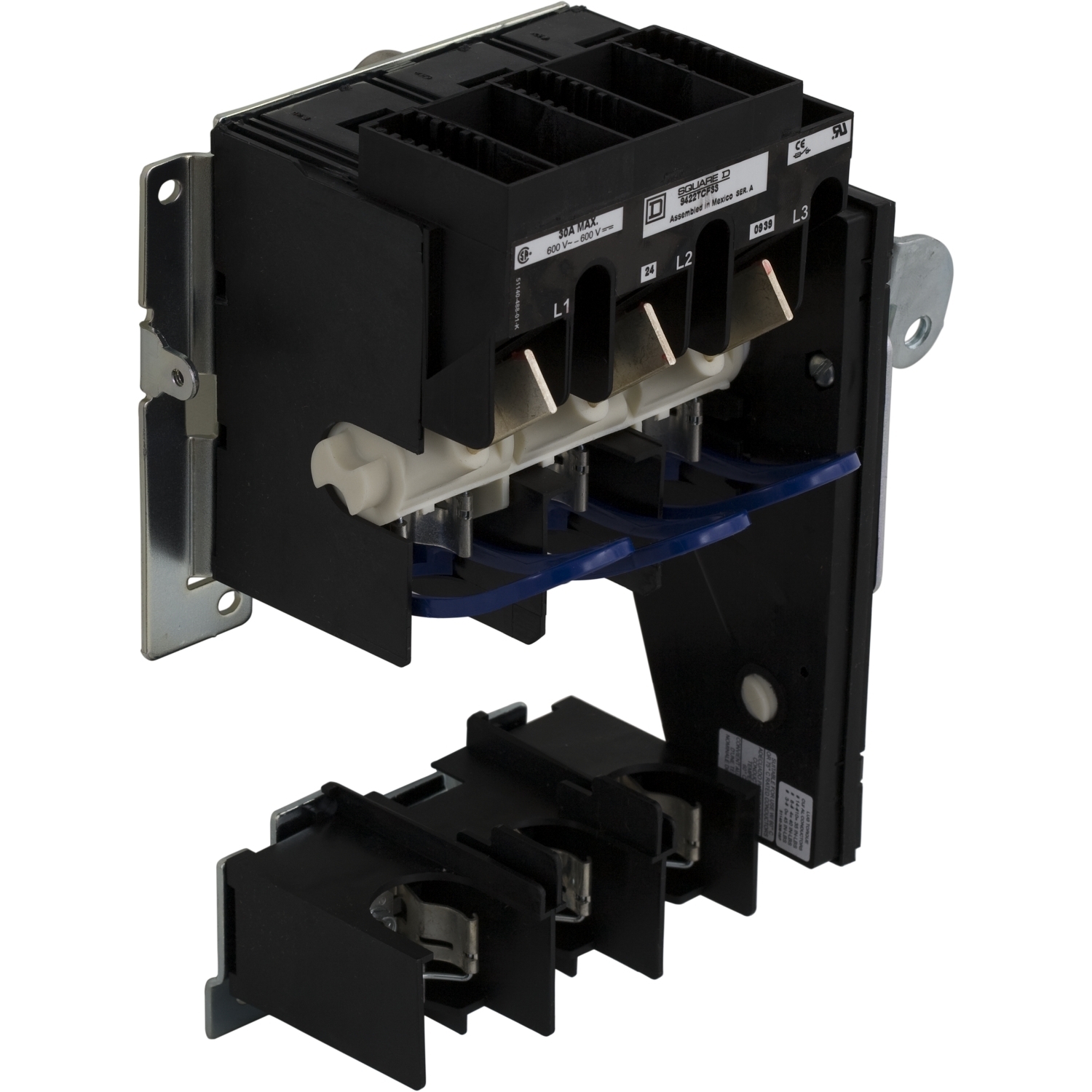 Operating mechanism, flange mounted, variable depth, 30A, 600V, H, K, J, R fuseholder, switch mechanism