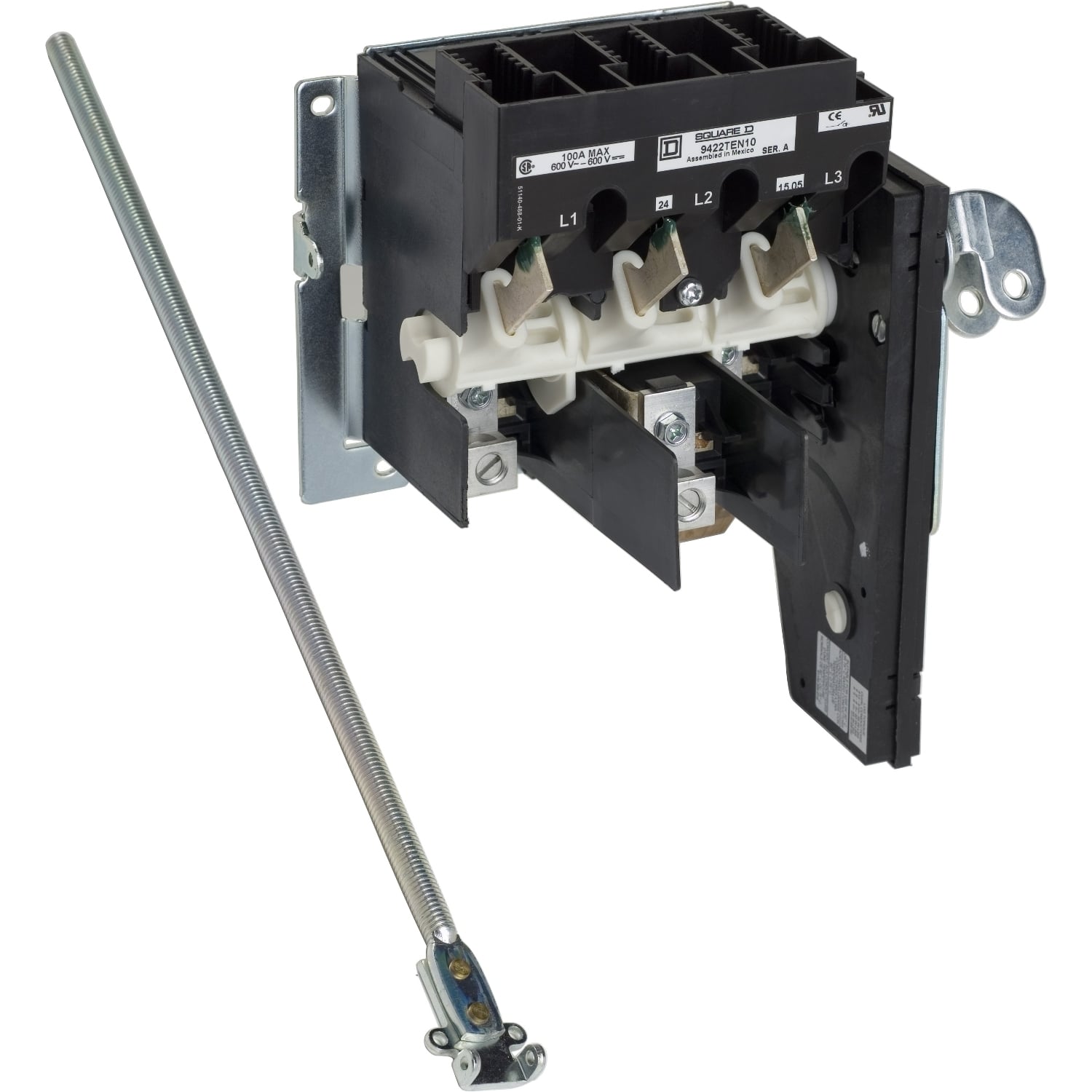 Operating mechanism, flange mounted, variable depth, 100A, 600V, no fuse, switch mechanism