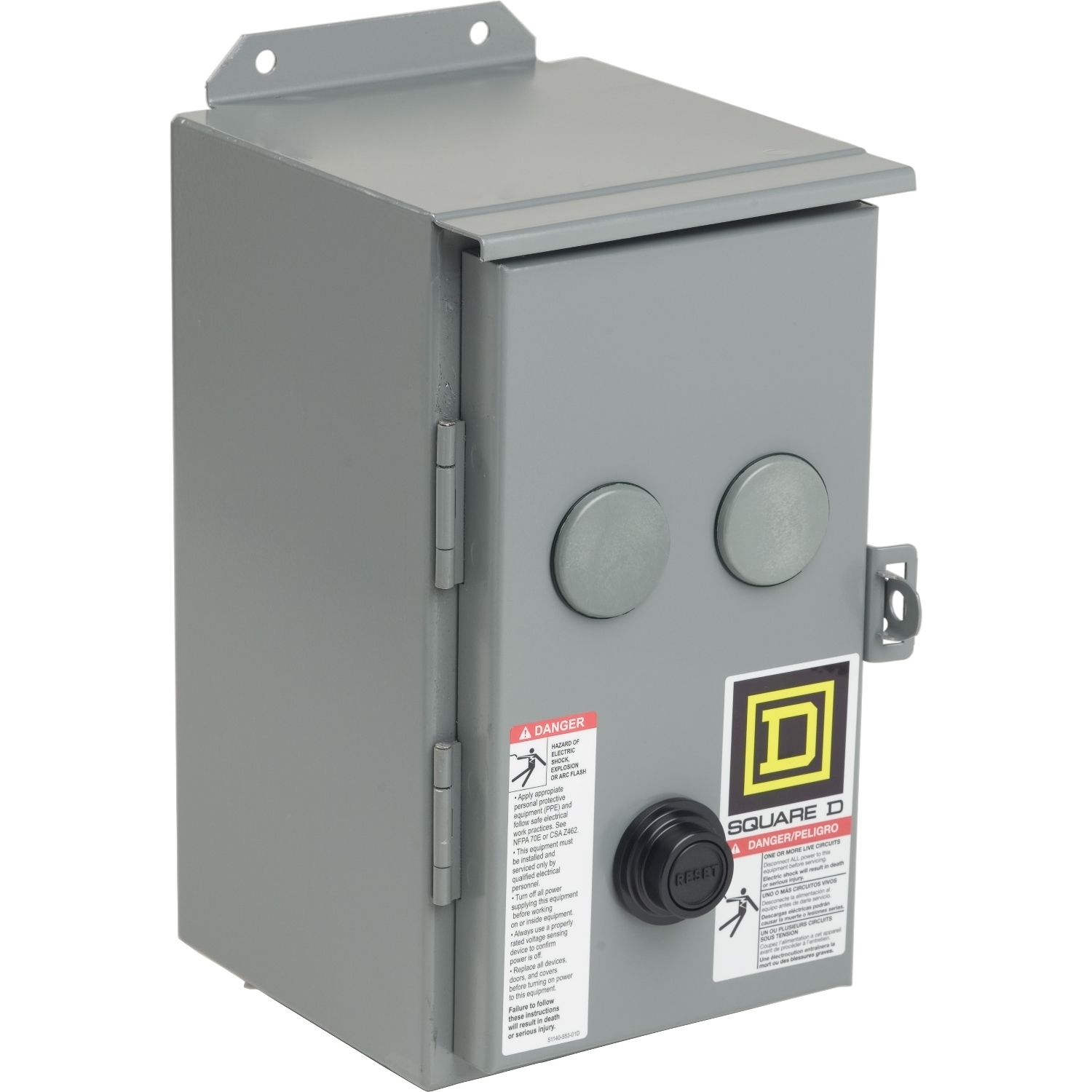 NEMA Contactor and NEMA Motor Starter, Type S, nonreversing, enclosure, for NEMA Size 00, 0 and 1, NEMA 12/3R