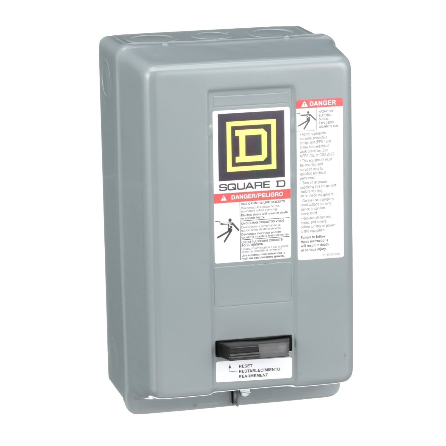 NEMA Motor Starter, Type S, nonreversing, enclosure, for NEMA Sizes 00, 0, 1, NEMA 1