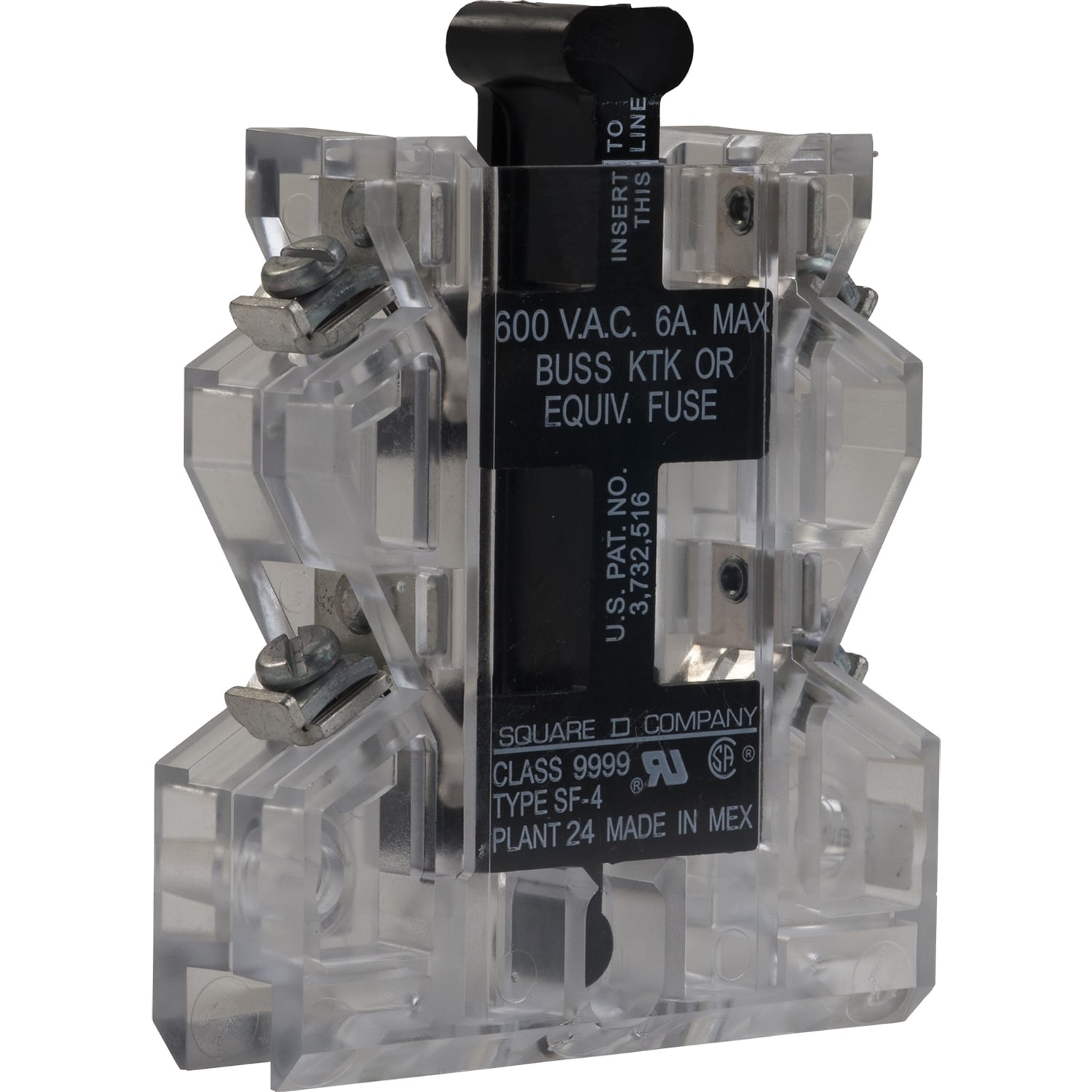 NEMA Motor Starter and contactor, Type S, fuse holder kit, 6A, 600VAC, Type M fuse, two fuses, NEMA 00 to 7