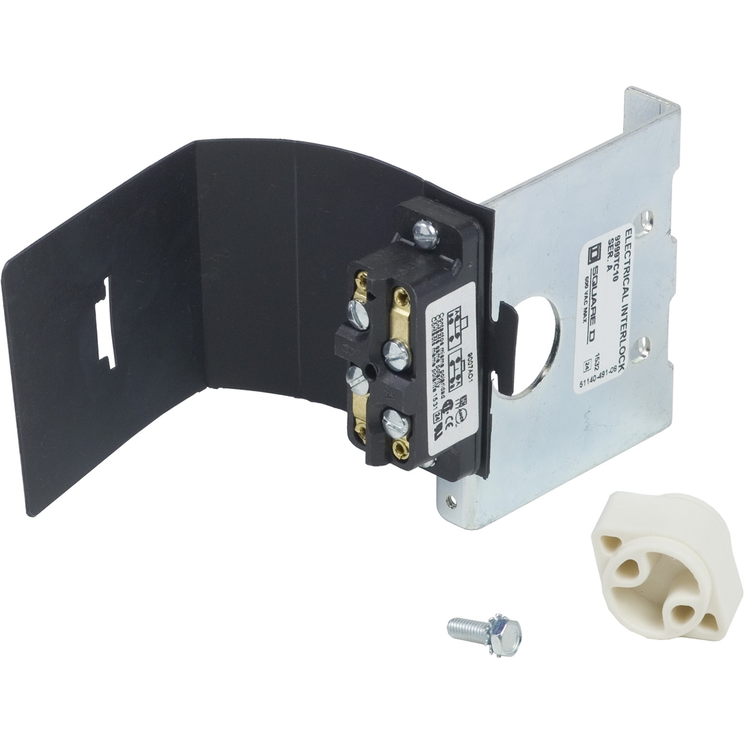 Disconnect mechanism, flange mounted, disconnect switch auxiliary contact kit, 10A, 2 pole, DPDT