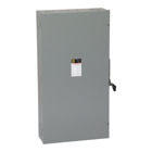 Safety switch, general duty, fusible, 400A, 2 poles, 120 VAC, NEMA 1, neutral factory installed