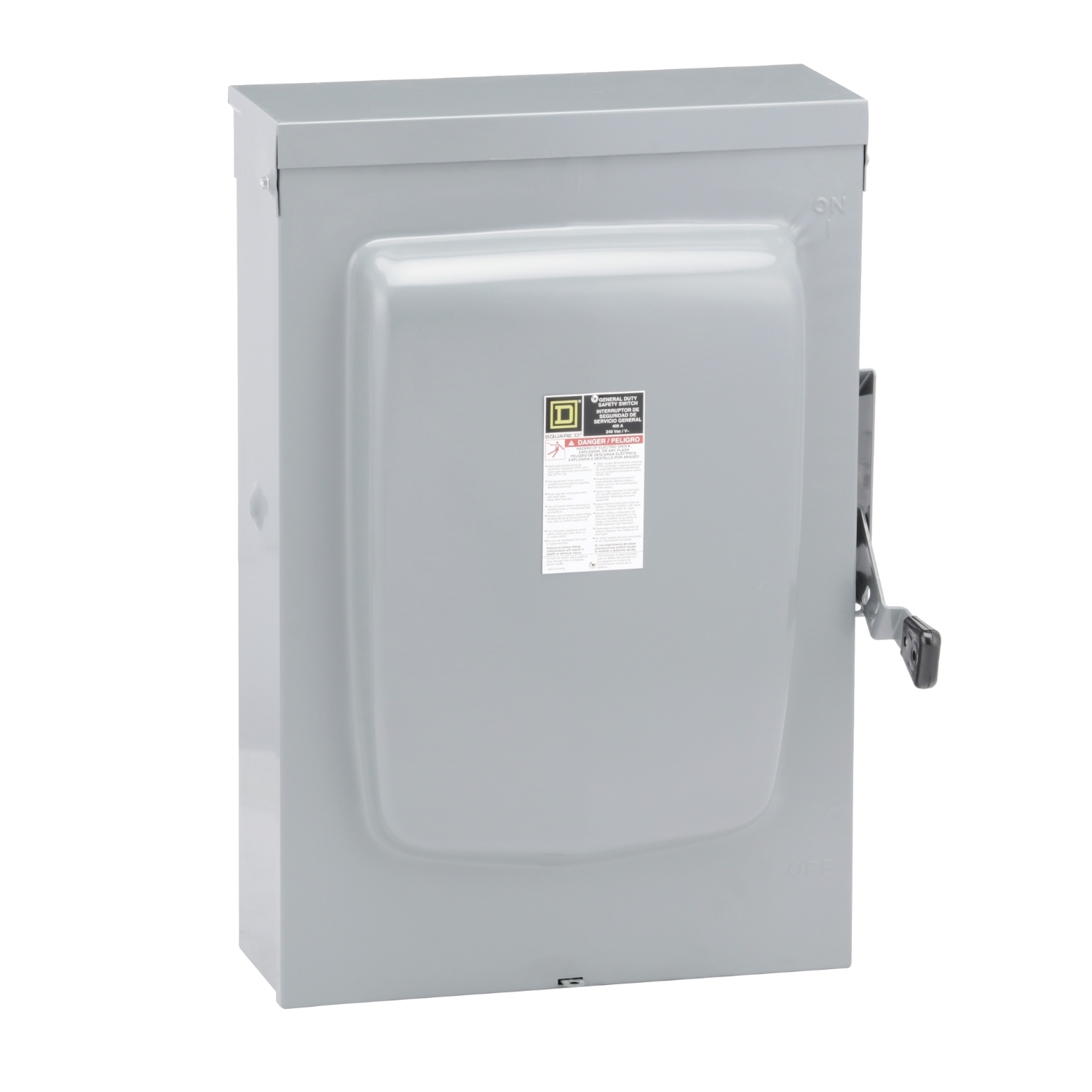 Safety switch, general duty, fusible, 2 pole, 3 wire, 240VAC, 400A, Type 3R, with neutral