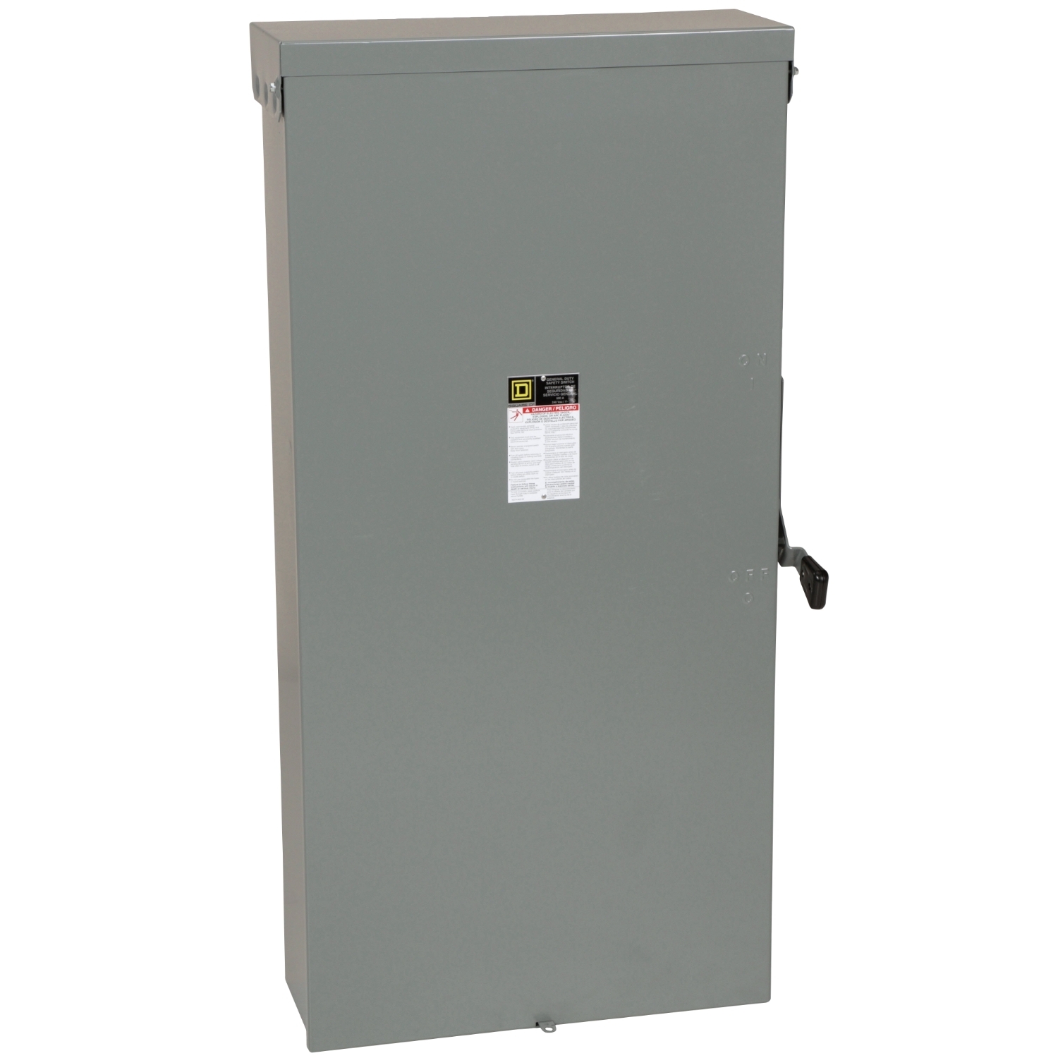 Safety switch, general duty, fusible, 2 pole, 3 wire, 240VAC, 600A, Type 3R, with neutral