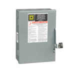 Safety switch, general duty, fusible, 30A, 3 poles, 7.5 hp, 240 VAC, NEMA 1, neutral factory installed