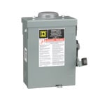 Safety switch, general duty, fusible, 30A, 3 poles, 7.5 hp, 240 VAC, NEMA 3R, bolt-on provision, neutral factory installed