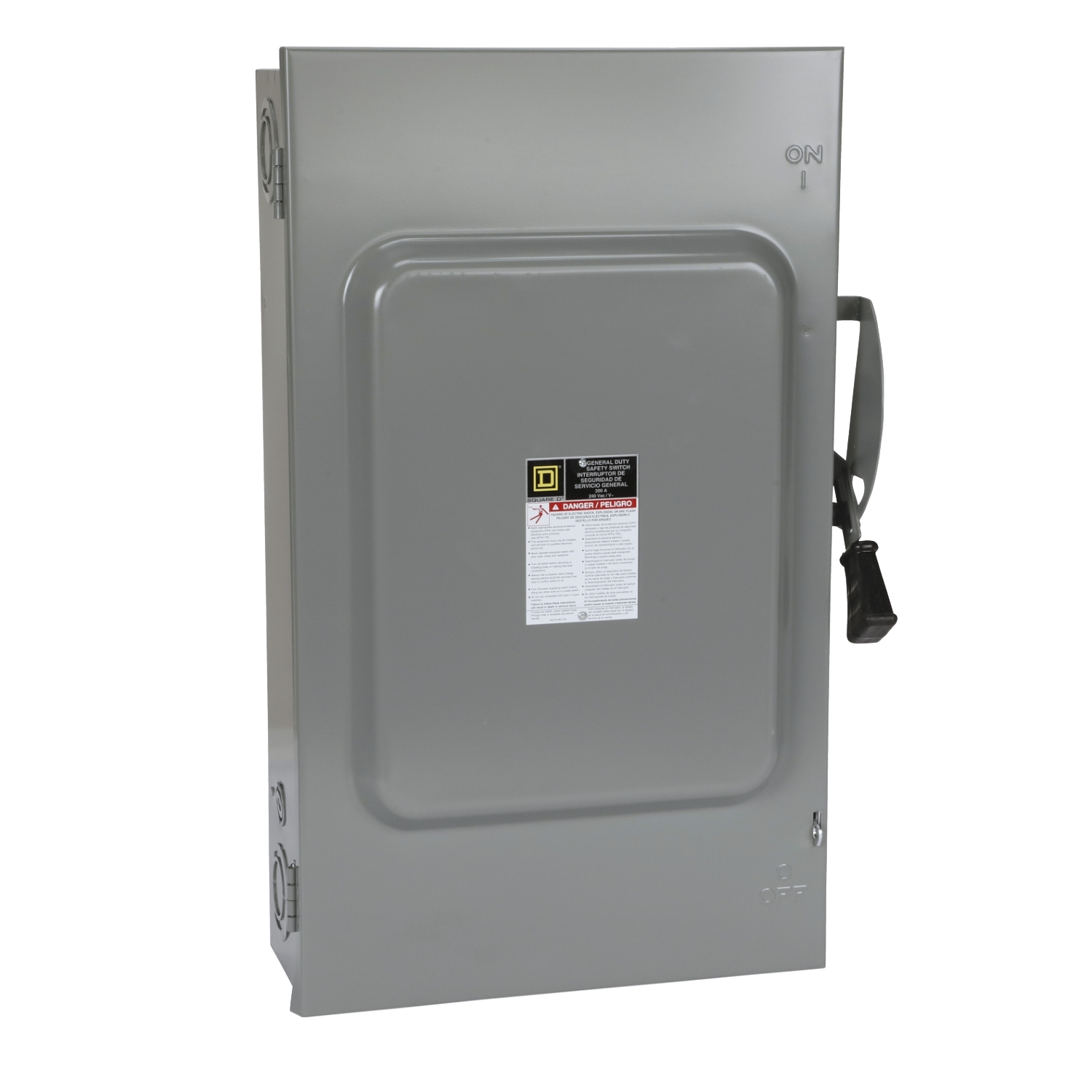 Safety switch, general duty, fusible, 3 pole, 4 wire, 240VAC, 200A, Type 1, with neutral