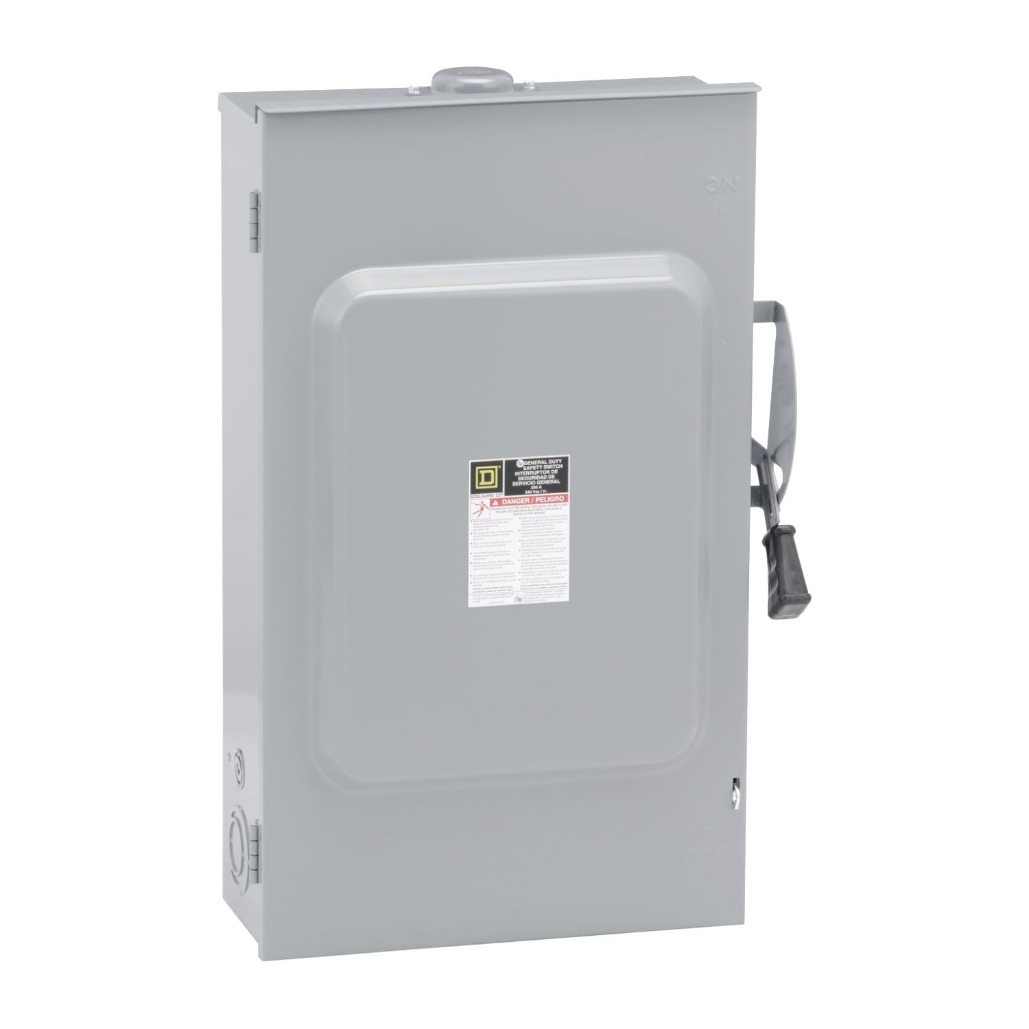 Safety switch, general duty, fusible, 3 pole, 4 wire, 240VAC, 200A, Type 3R, bolt on hub prov, with neutral